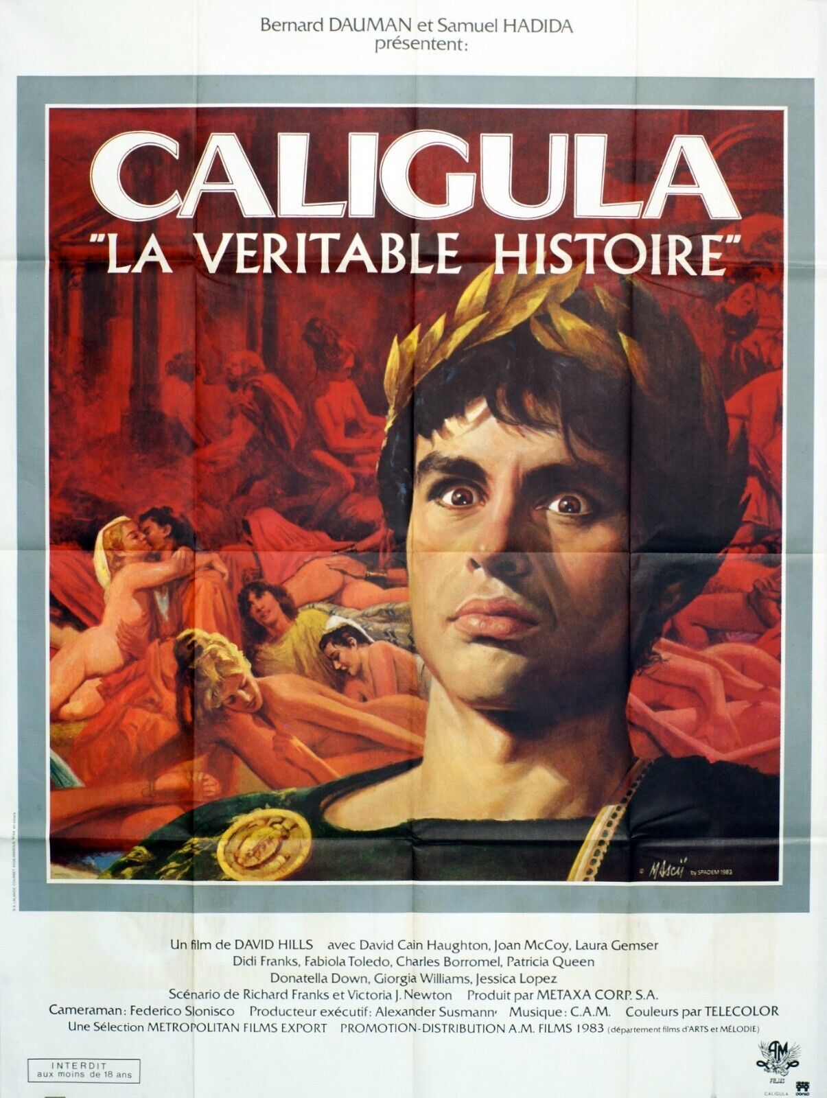 CALIGULA LA VERITABLE HISTOIRE ORIGINAL MOVIE POSTER 120x160 DAVID CAIN