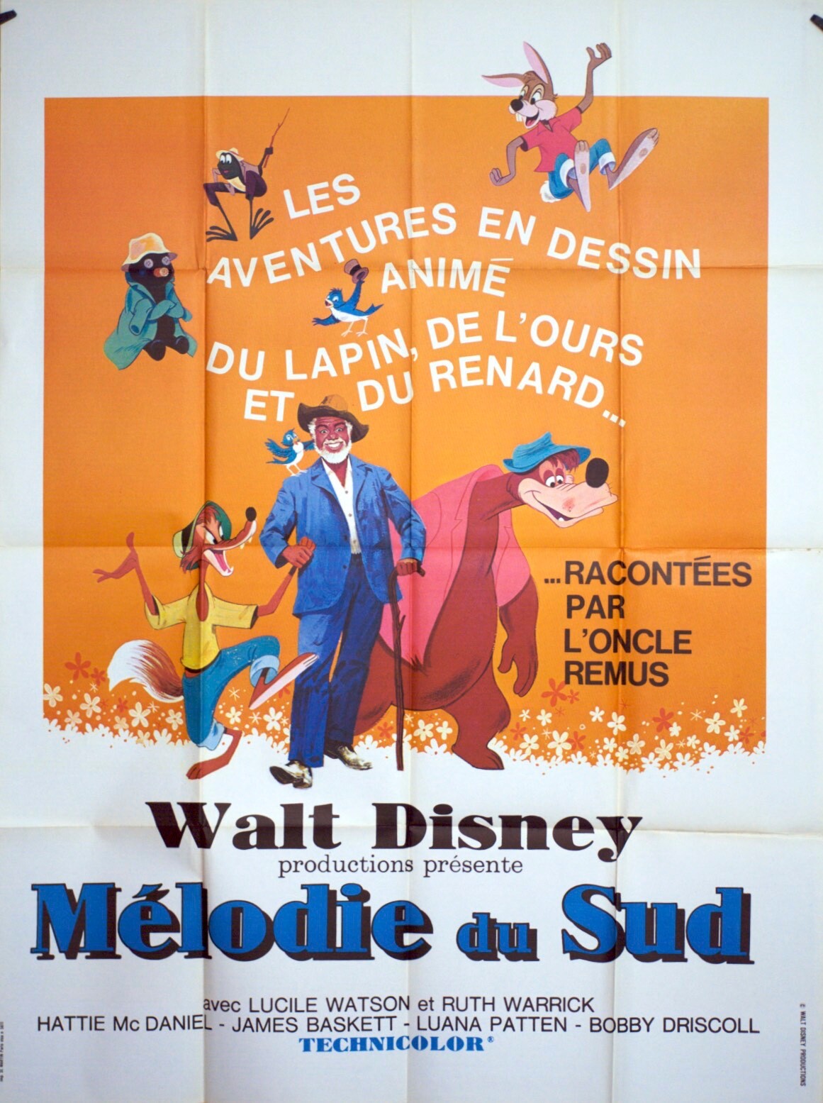 MÉLODIE DU SUD MOVIE POSTER ORIGINAL 120x160 WALT DISNEY