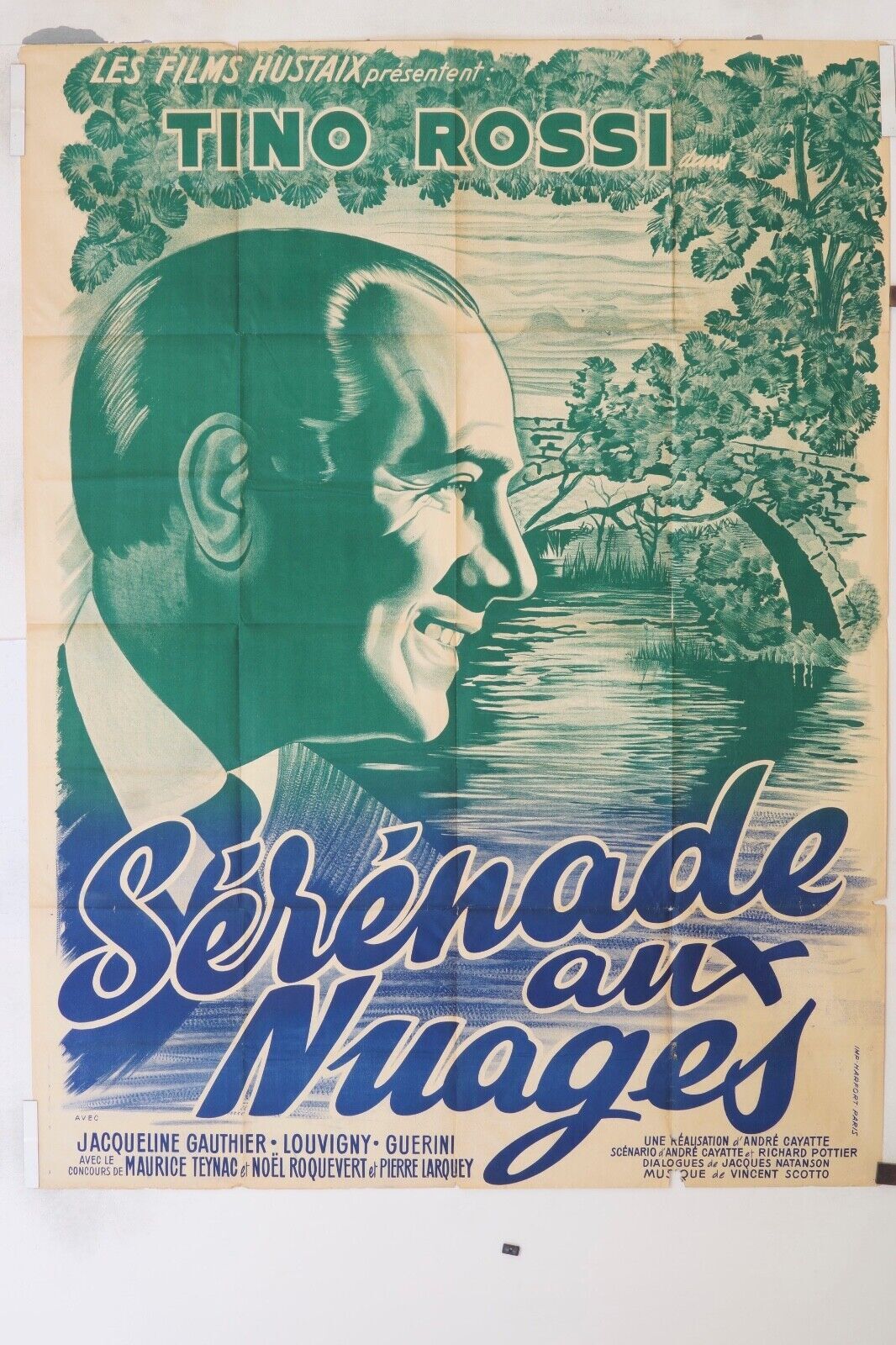 SÉRÉNADE AUX NUAGES MOVIE POSTER ORIGINAL 120x160 TINO ROSSI