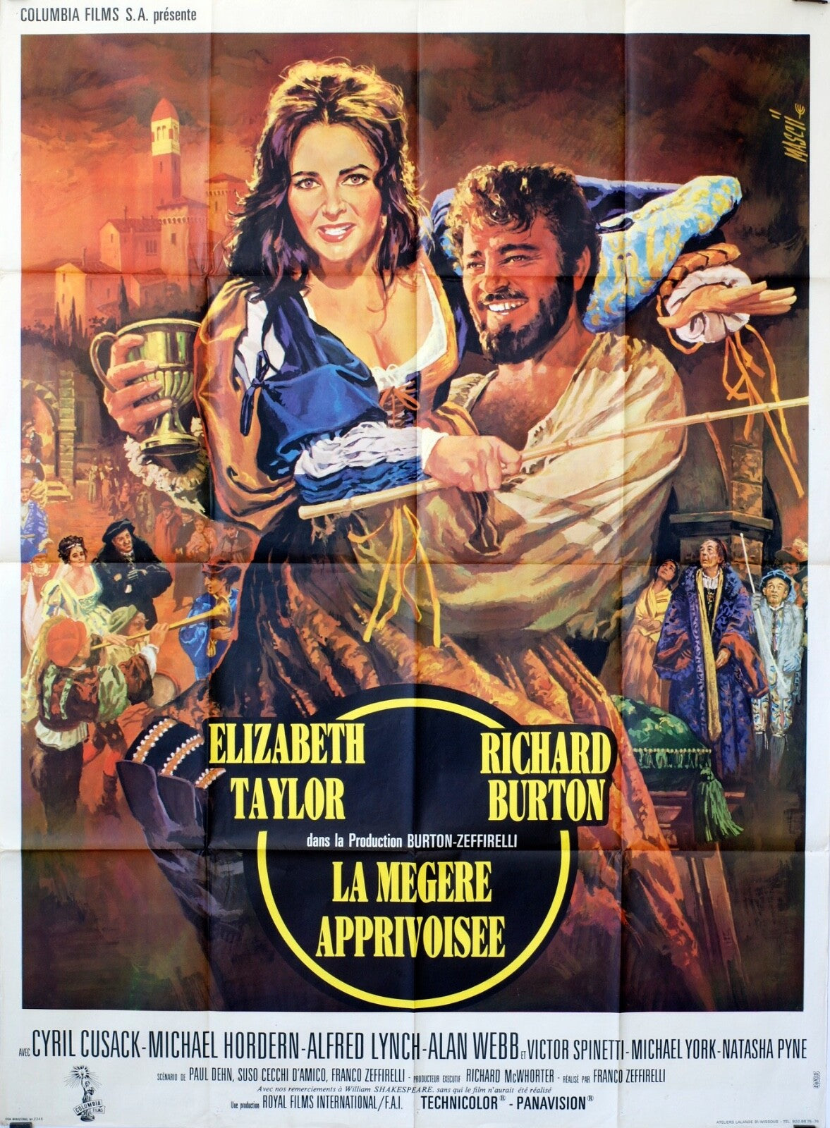 LA MEGERE APPRIVOISÉE ORIGINAL MOVIE POSTER 120x160 ELIZABETH TAYLOR