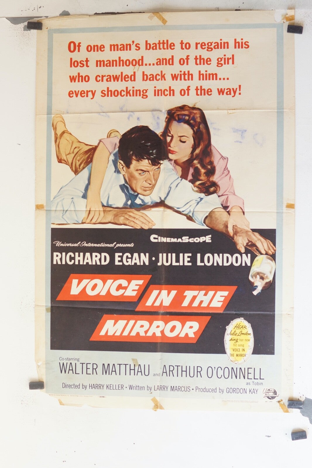 VOICE IN THE MIRROR (1958) 70X100 ORIGINAL MOVIE POSTER RICHARD EGAN, JULIEN