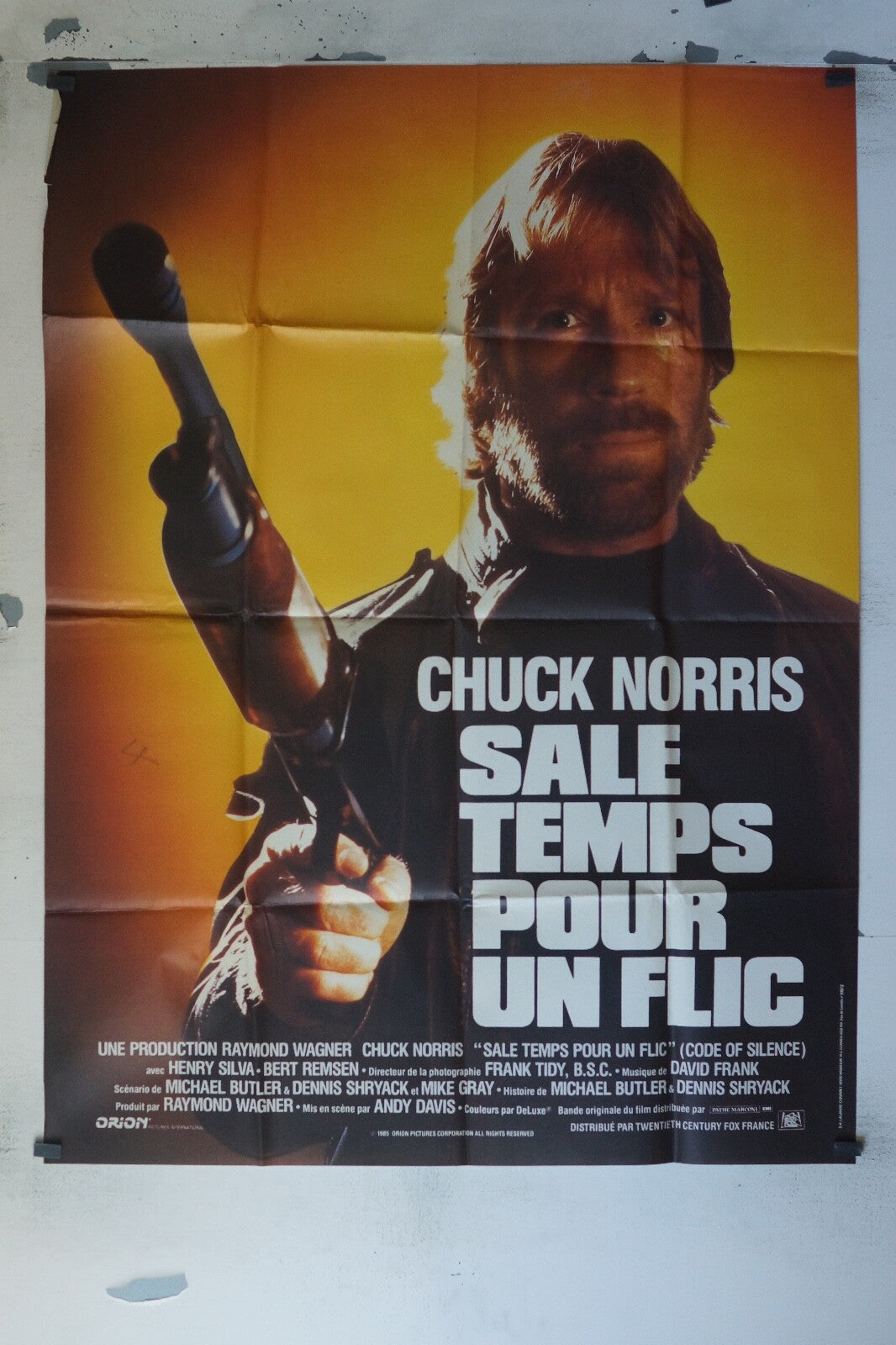 SALE TEMPS POUR UN FLIC MOVIE POSTER ORIGINAL 120x160 CHUCK NORRIS