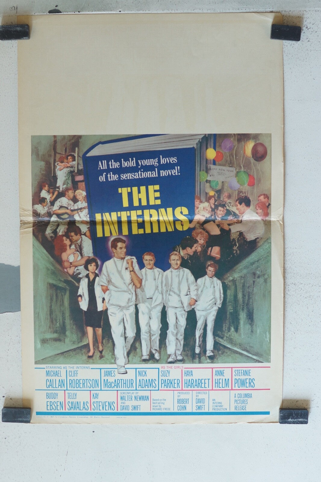 THE INTERNS POSTER ORIGINAL 56X36 Michael Callan , Cliff Robertson