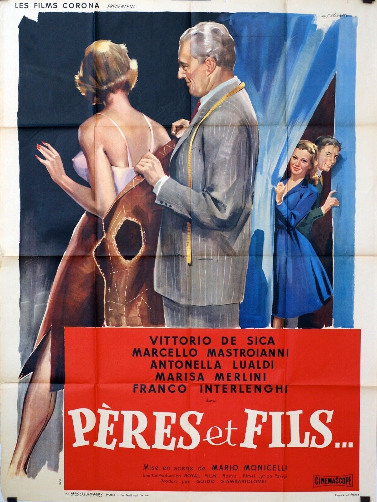 PÈRES ET FILS…MOVIE POSTER ORIGINAL (120X160) VITTORIO DE SICA