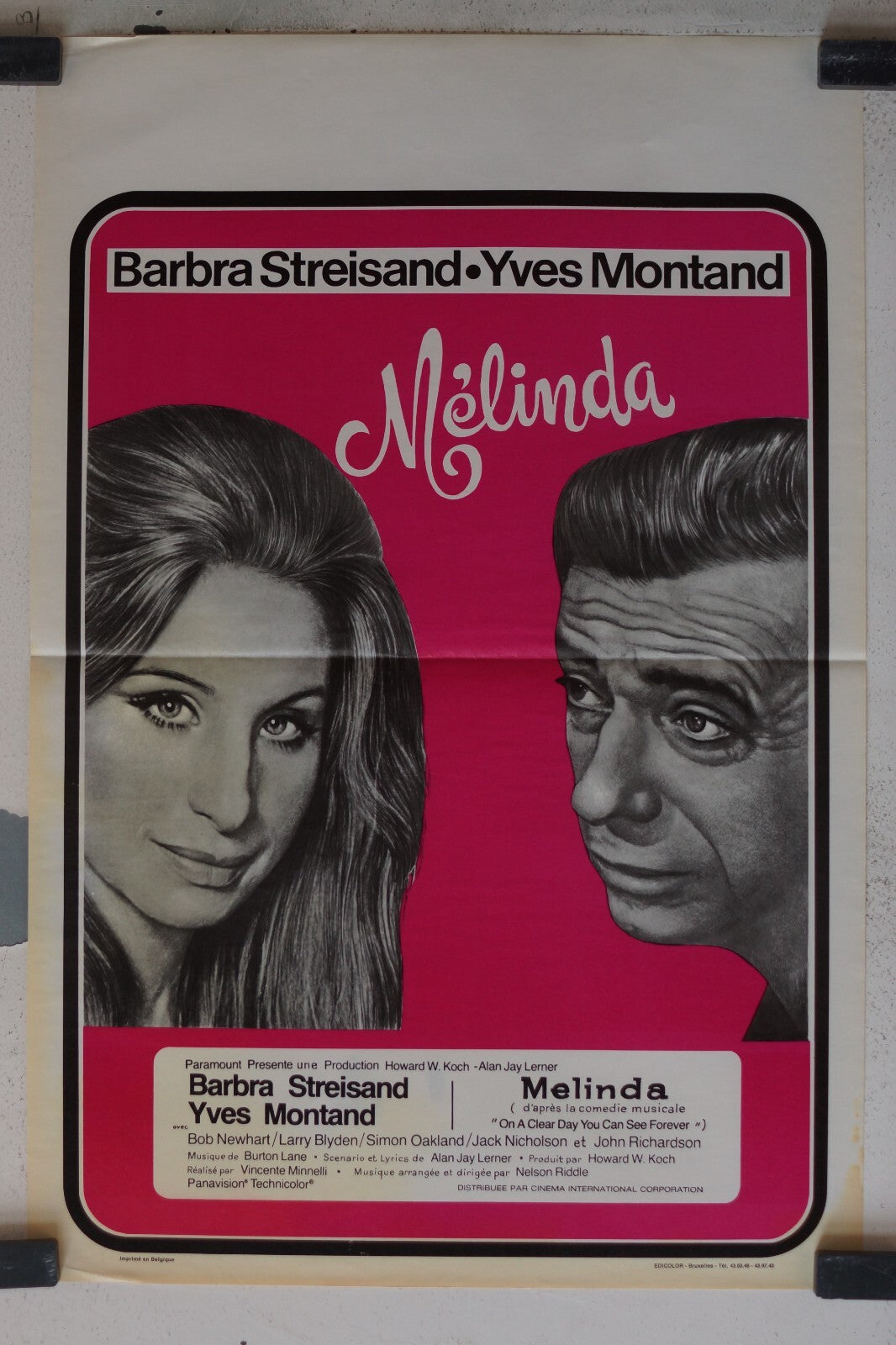 MELINDA (ON A CLEAR DAY YOU CAN SEE FOREVER (POSTER BELGE ORIGINAL) 30x55