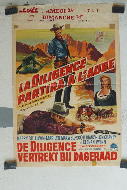 DILIGENCE PARTIRA A L’AUBE (LA) ORIGINAL MOVIE POSTER 55X35 Marilyn Maxwell