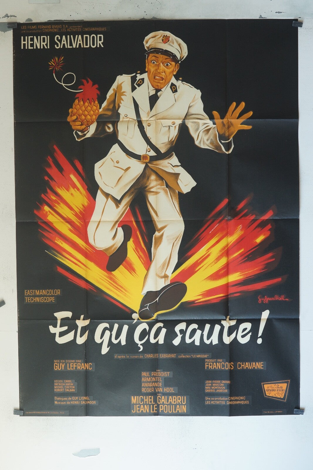 ET QU’CA SAUTE MOVIE POSTER ORIGINAL 120x160 HENRI SALVADOR, PAUL PREBOIST