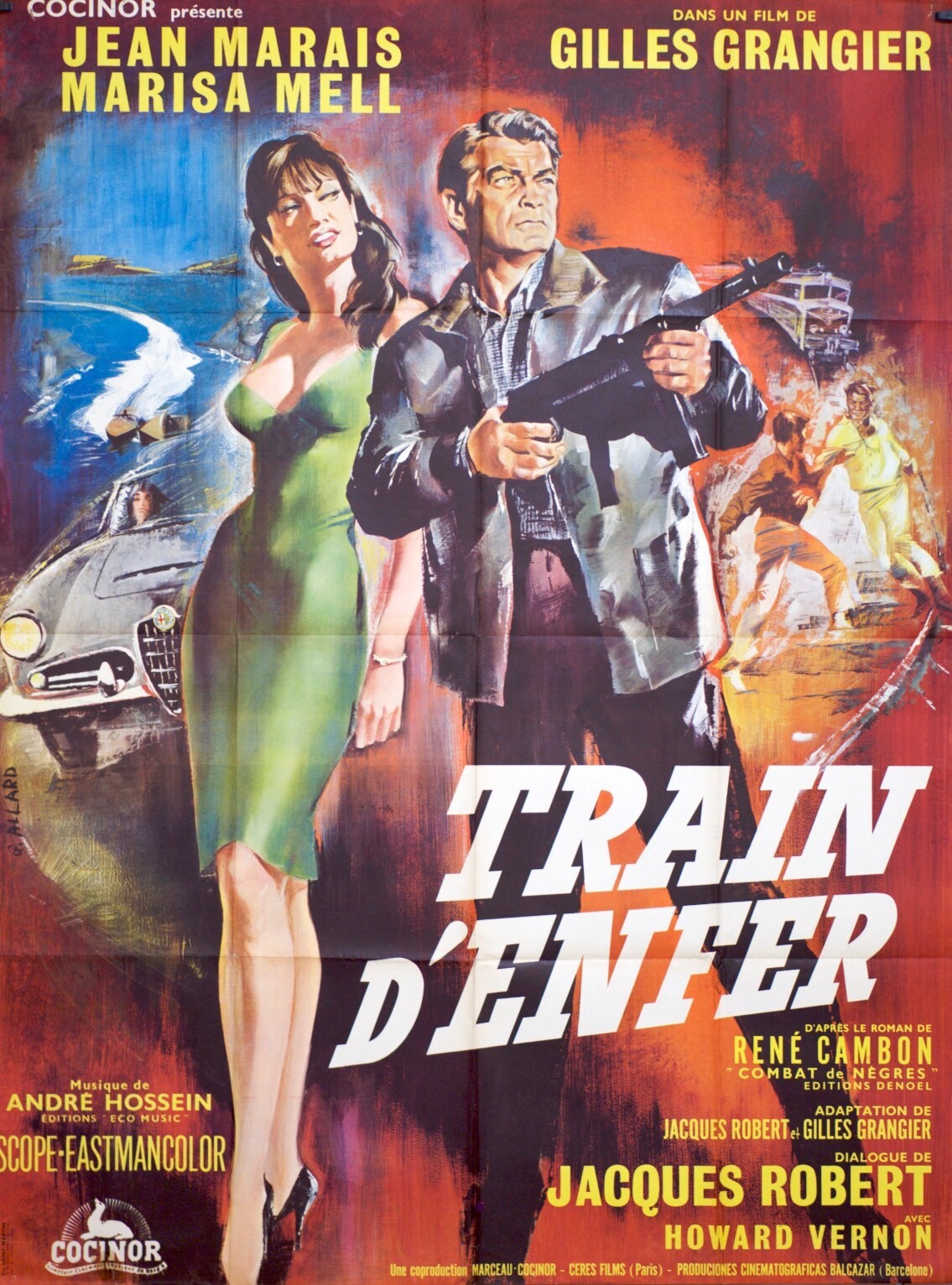 TRAIN D’ENFER MOVIE POSTER ORIGINAL 120x160 JEAN MARAIS