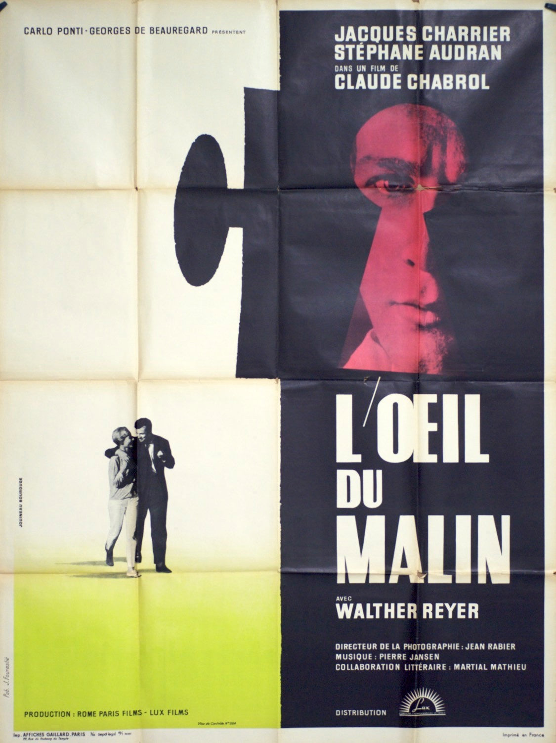L’ŒIL DU MALIN JACQUES CHARRIER POSTER ORIGINAL 120x160
