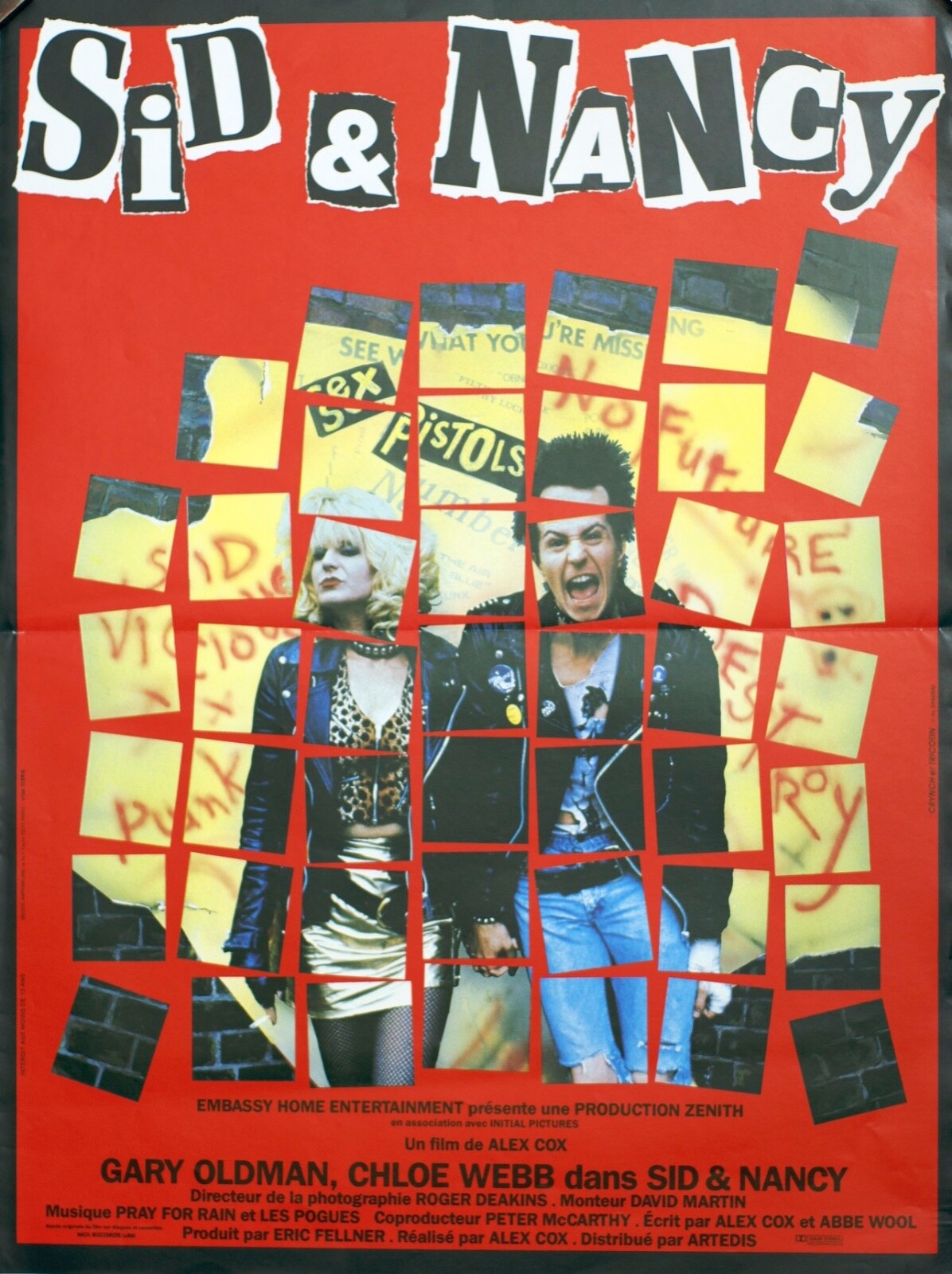 SID & NANCY POSTER ORIGINAL 40X60 Alex Cox, Gary Oldman , Chloe Webb ,