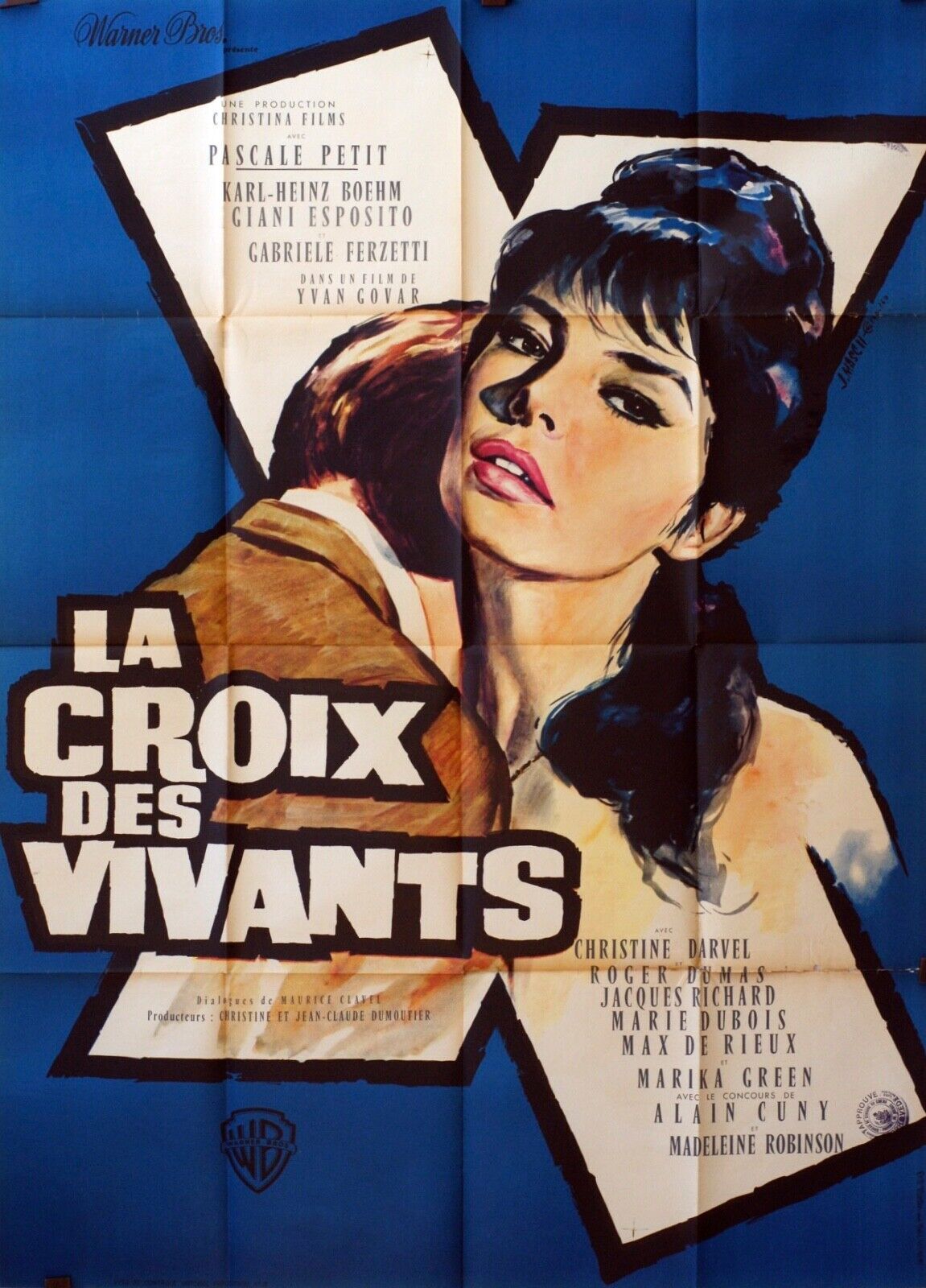 LA CROIX DES VIVANTS MOVIE POSTER ORIGINAL 120x160 CHRISTINE DARVEL