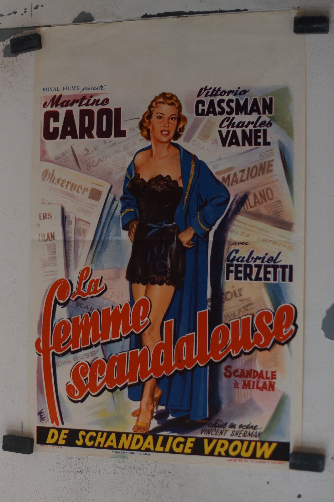 FEMME SCANDALEUSE LA (POSTER ORIGINAL BELGE) 30x55, VINCENT SHERMAN, CAROL