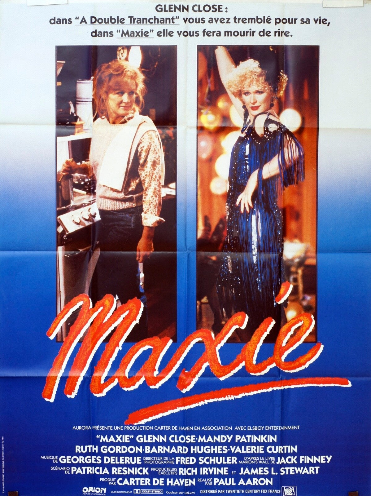 MAXIE MOVIE POSTER ORIGINAL 120x160 GLENN CLOSE