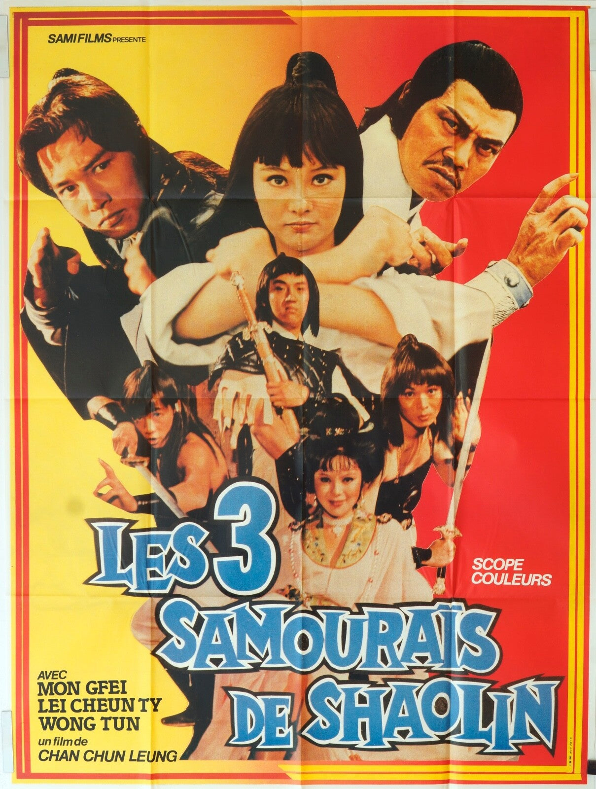 LES 3 SAMOURAIS DE SHAOLIN MOVIE POSTER ORIGINAL 120x160 ROBERT HOFMAN