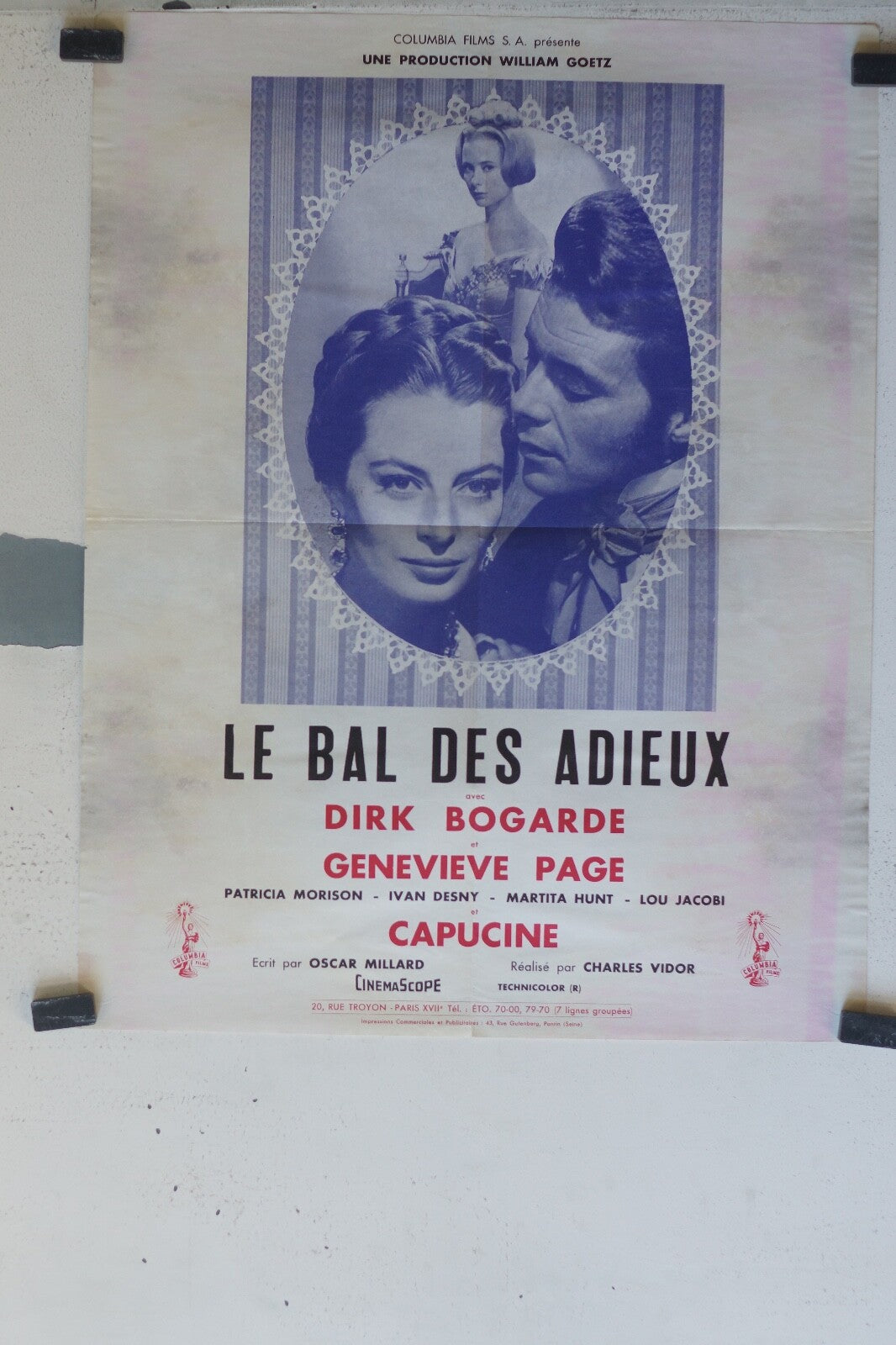 BAL DES ADIEUX (LE) MOVIE POSTER ORIGINAL 50x64 Dirk Bogarde , Capucine