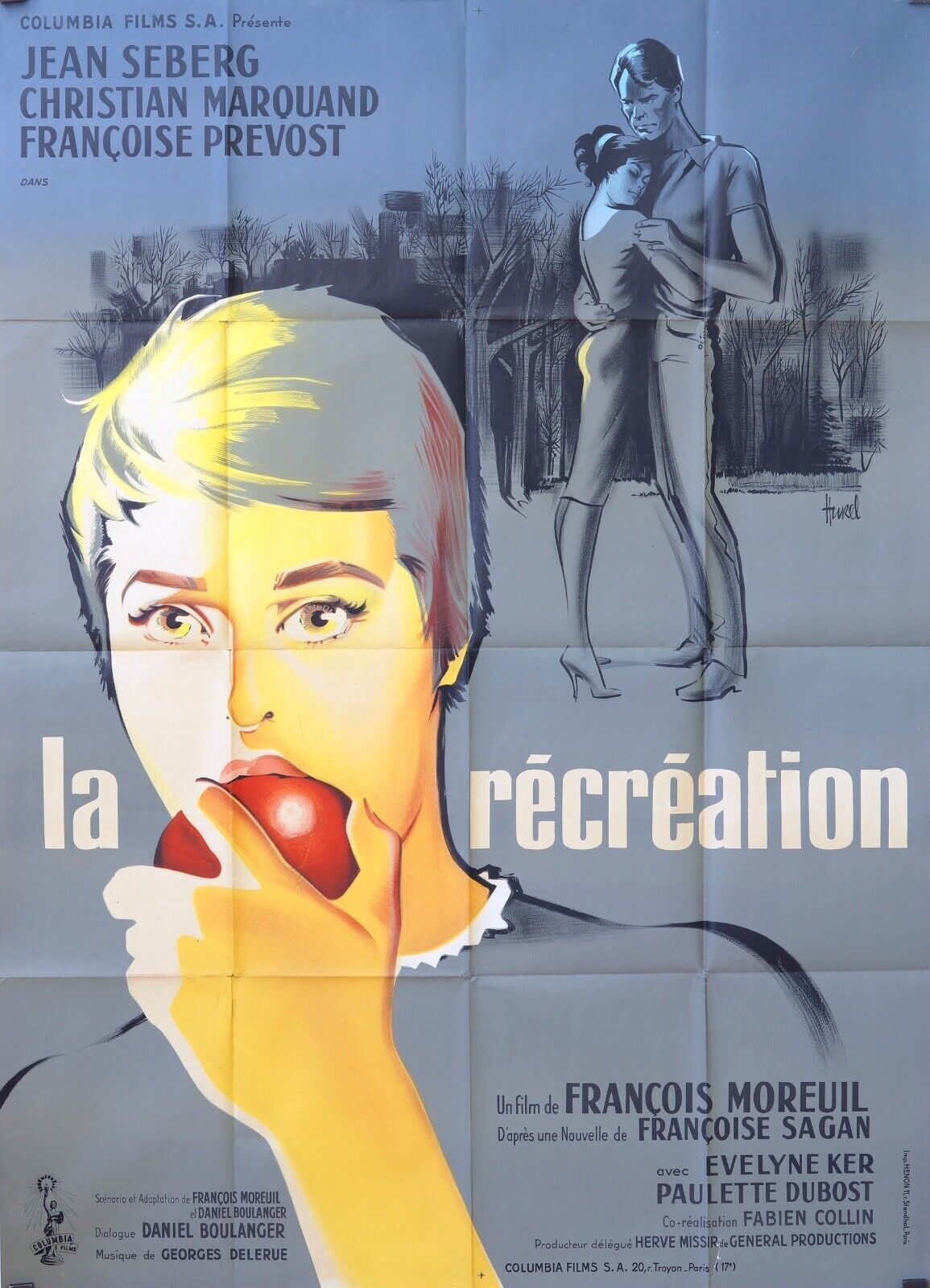 LA RÉCRÉATION MOVIE POSTER ORIGINAL 120x160 JEAN SEBERG