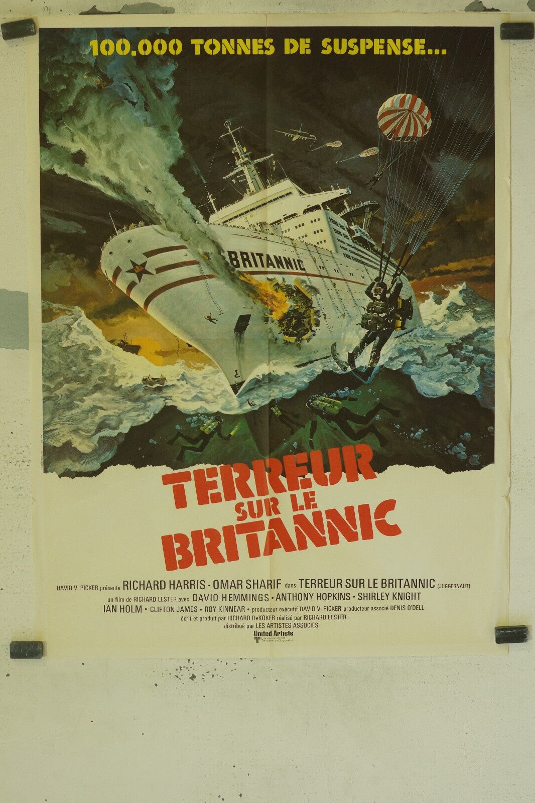 TERREUR SUR LE BRITANNIC MOVIE POSTER ORIGINAL (60X80) RICHARD HARRIS- OMAR