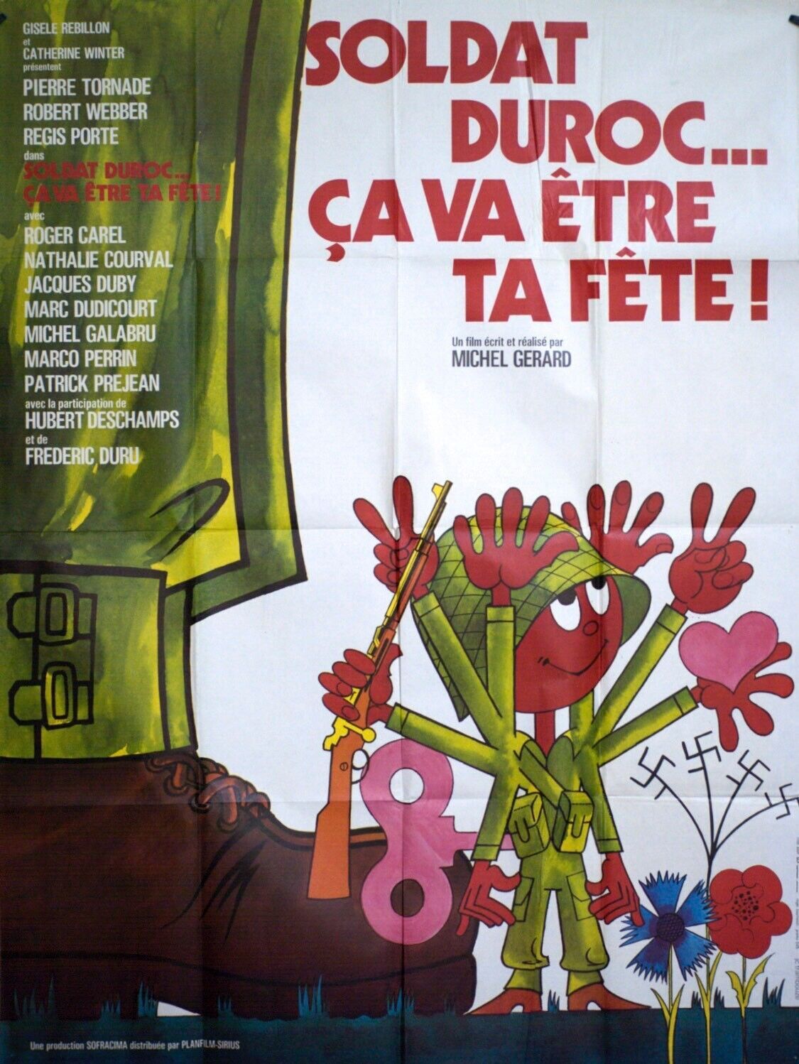 SOLDAT DUROC CA VA ÊTRE TA FÊTE ! ORIGINAL MOVIE POSTER 120x160 ROGER CAREL