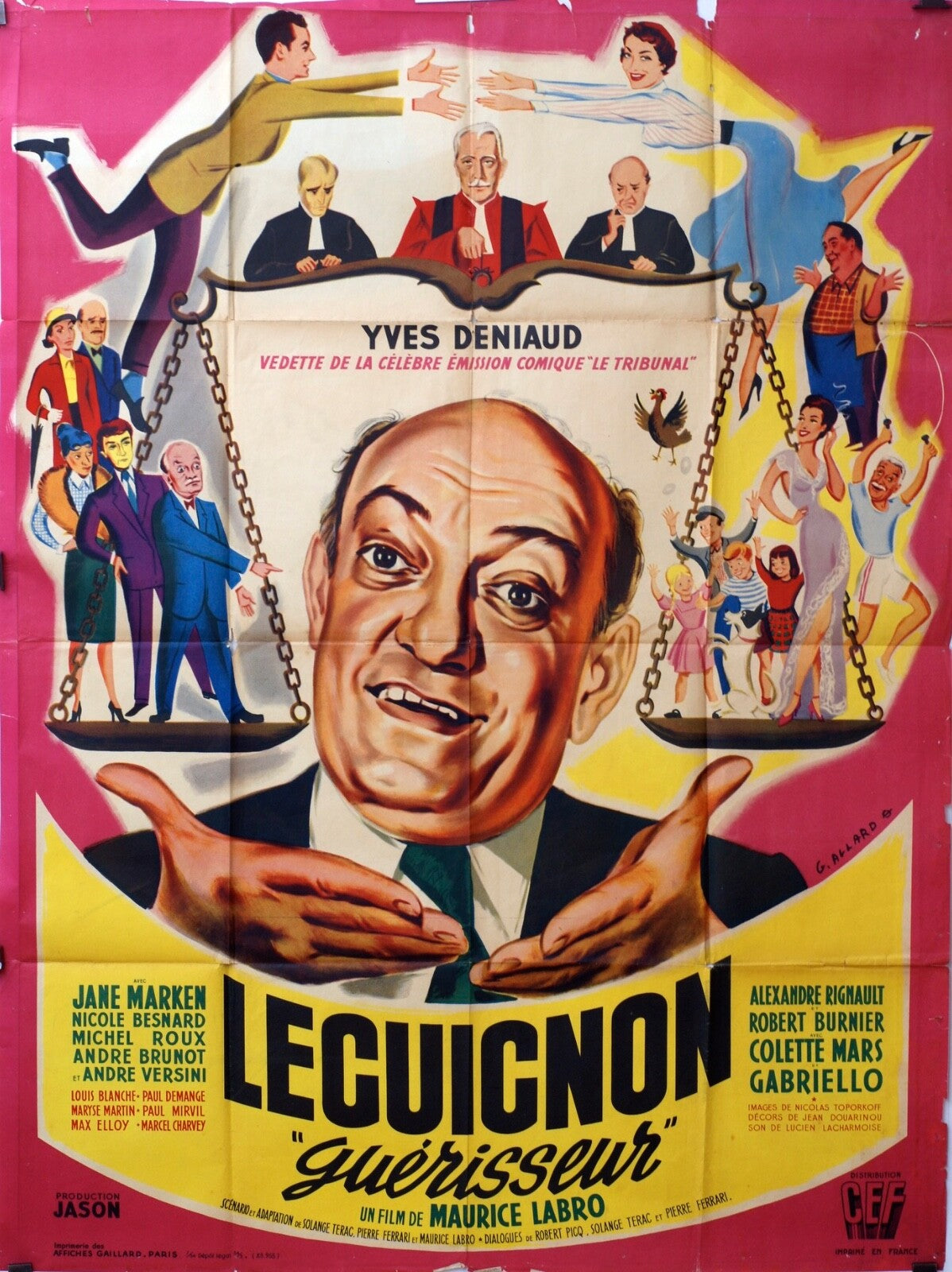 LEGUIGNON « GUERISSEUR » MOVIE POSTER ORIGINAL 120x160 YVES DENIAUD