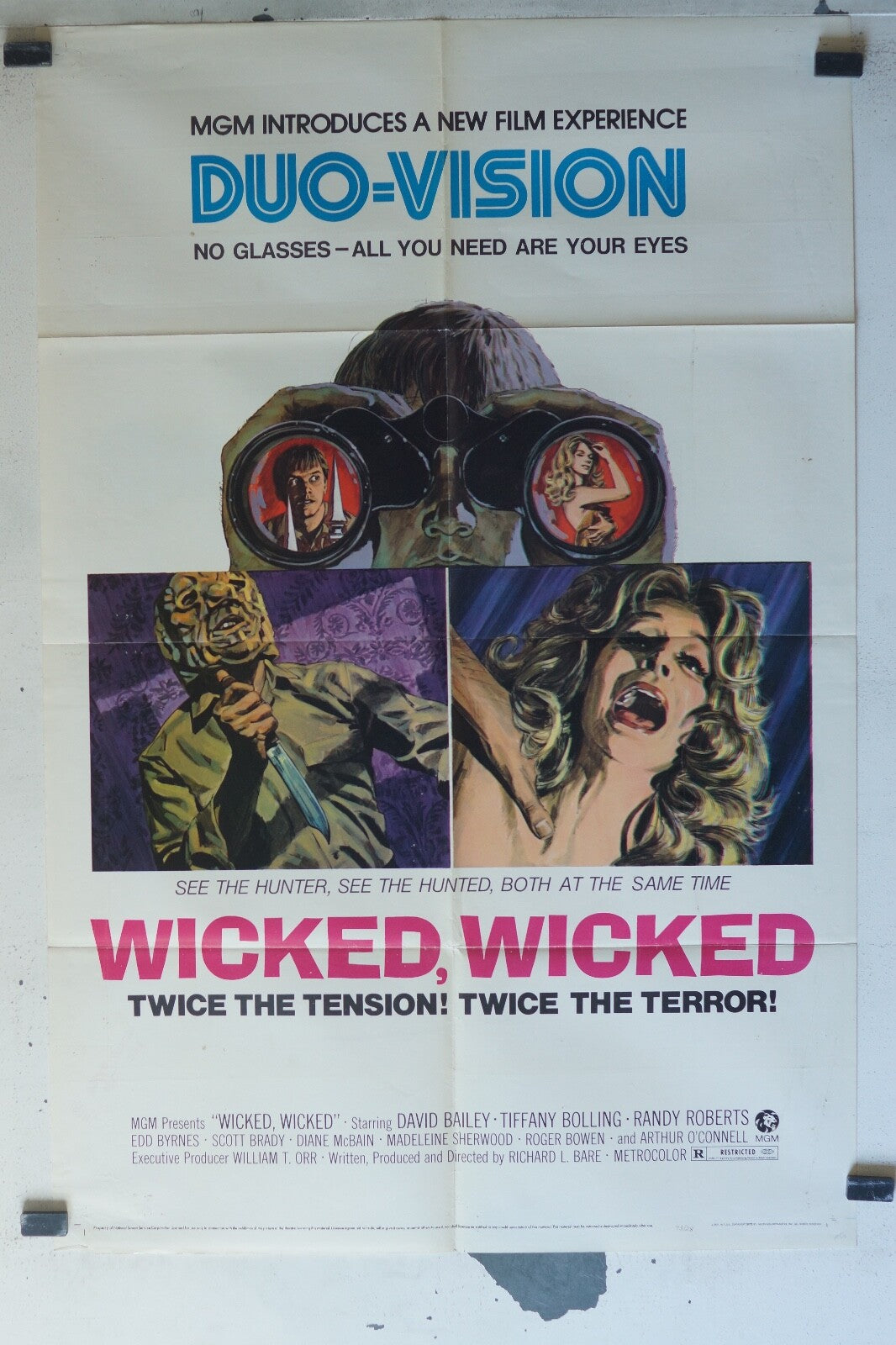 WICKED , WICKED MOVIE POSTER ORIGINAL 68x104 David Bailey , Tiffany Bolling