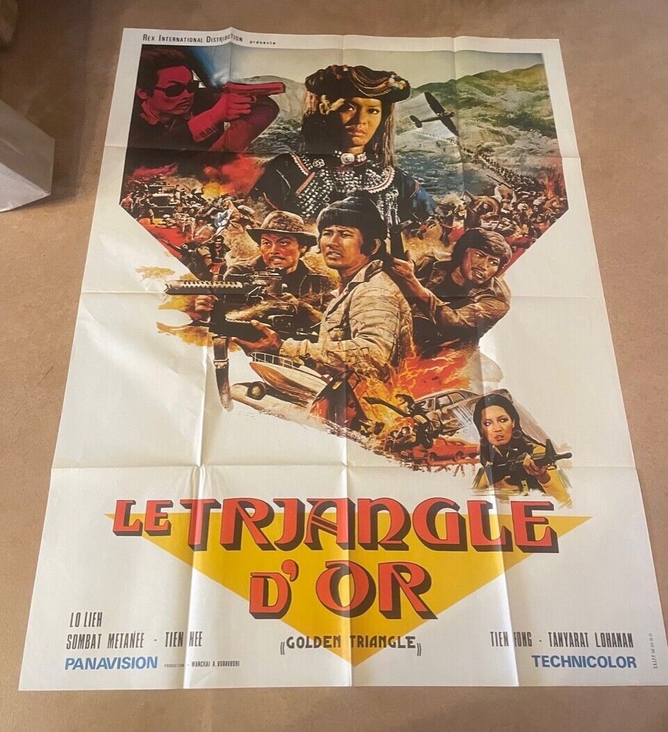 LE COMMANDO DU TRIANGLE D’OR ORIGINAL MOVIE POSTER 120x160 CHRIS MITCHUM