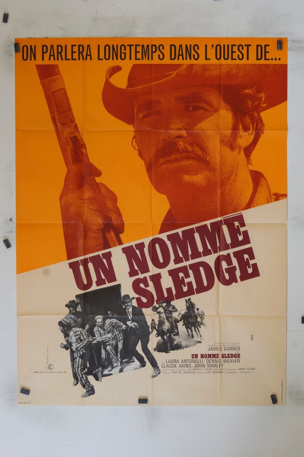 UN HOMME NOMMÉ SLEDGE JAMES GARNER MOVIE POSTER ORIGINAL 120x160
