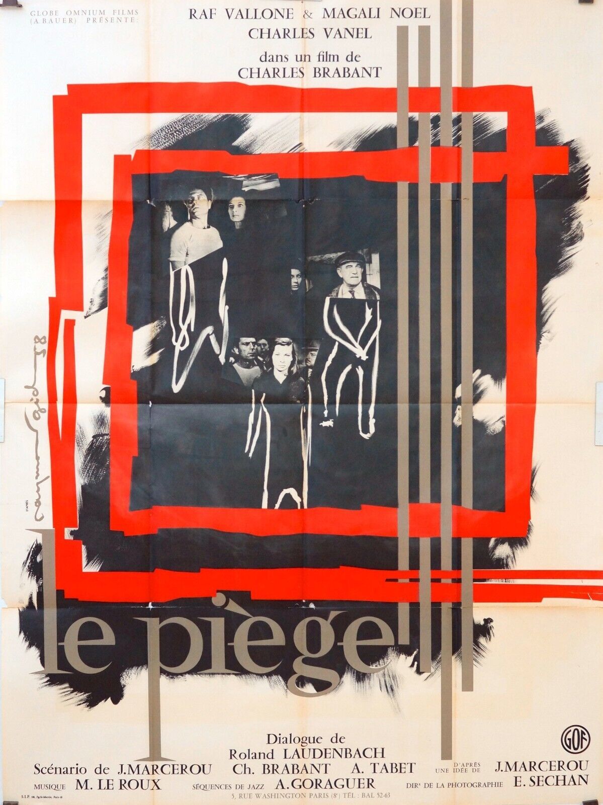 LE PIÈGE MOVIE POSTER ORIGINAL 120x160 ROBERT TAYLOR
