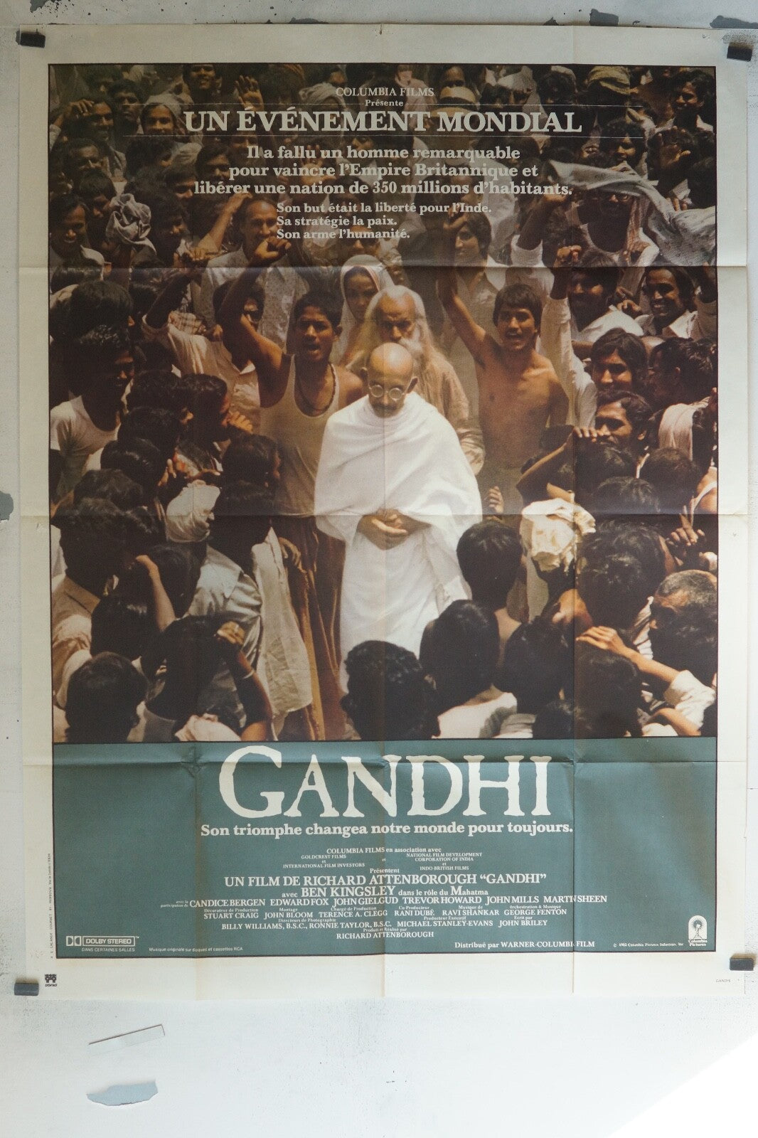 GHANDI MOVIE POSTER ORIGINAL 120x160 RICHARD ATTENBOROUGH