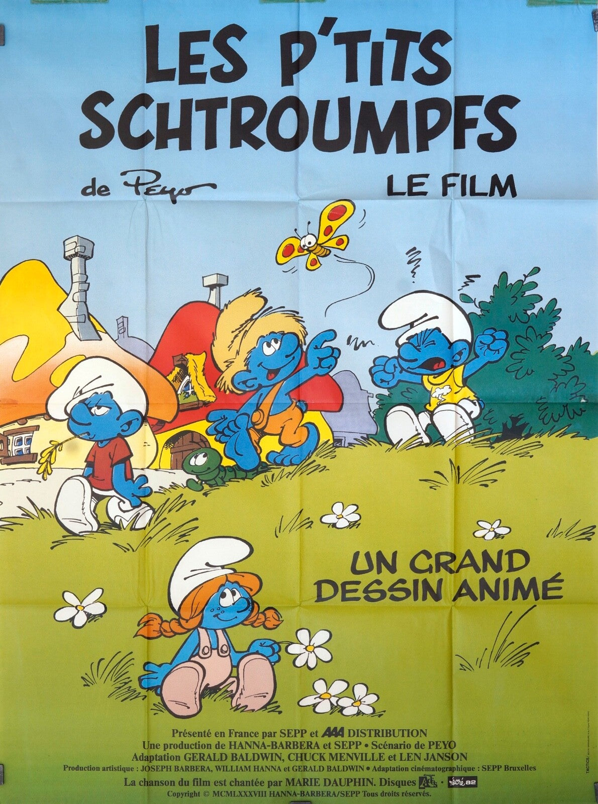 LES P’TITS SCHTROUMPFS PEYO MOVIE POSTER ORIGINAL 120x160