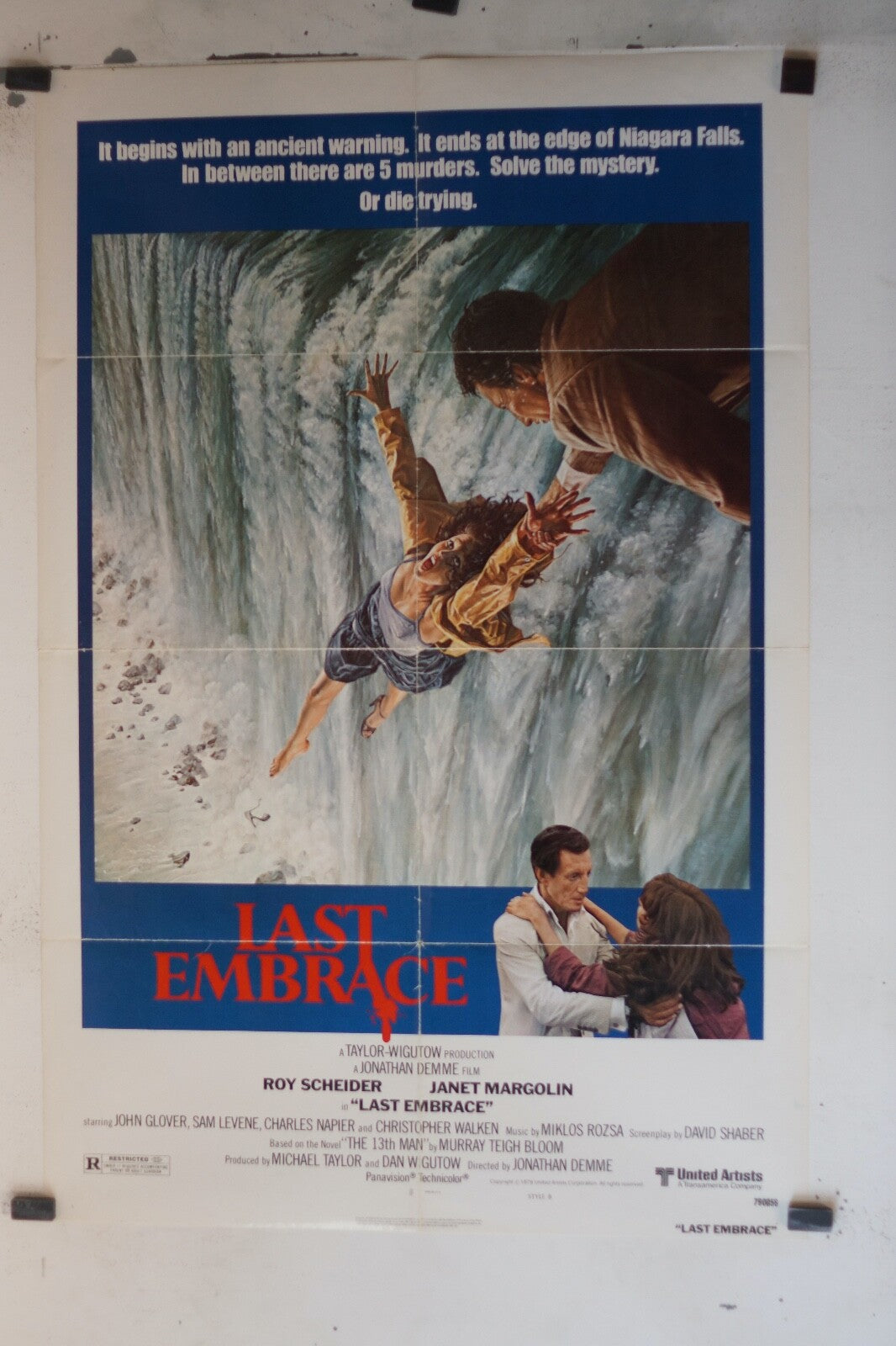 LAST EMBRACE (1979) 70x100 ORIGINAL MOVIE POSTER ROY SCHEIDER – JANET MARGOLIN