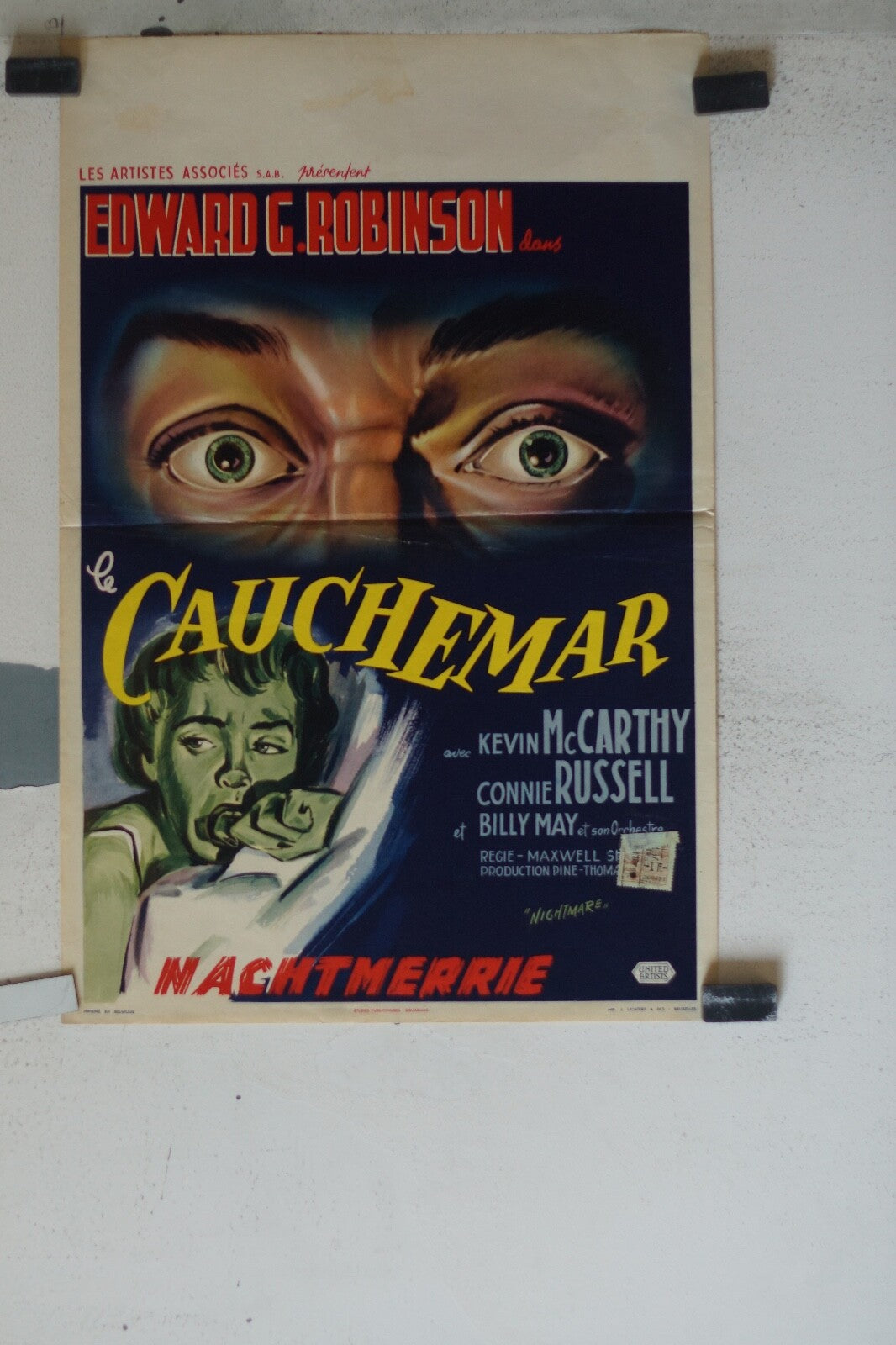 CAUCHEMARD (LE) ORIGINAL MOVIE POSTER 36x55 Kevin McCarthy , Connie Russell