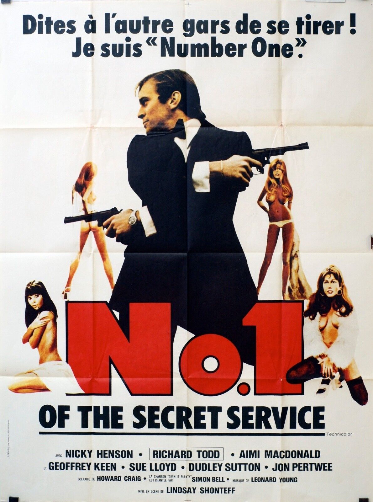 N°1 OF THE SECRET SERVICE MOVIE POSTER ORIGINAL 120x160 NICKY HENSON