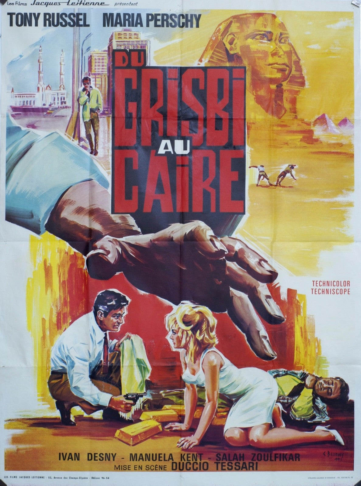 DU GRISBI AU CAIRE TONY RUSSEL MOVIE POSTER ORIGINAL 120x160