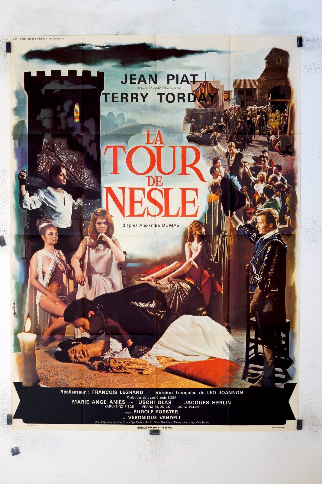 LA TOUR DE NESLE, POSTER ORIGINAL 120x160 JEAN PIAT