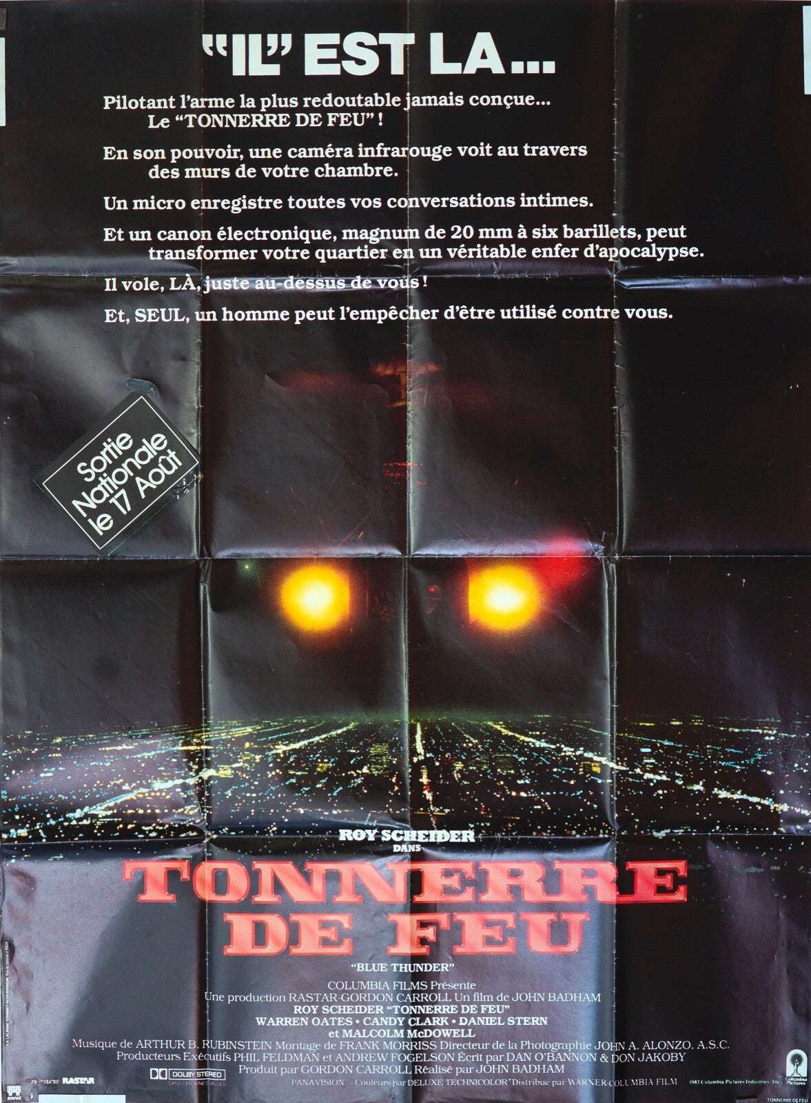TONNERRE DE FEU MOVIE POSTER ORIGINAL (120x160) ROY SCHEIDER