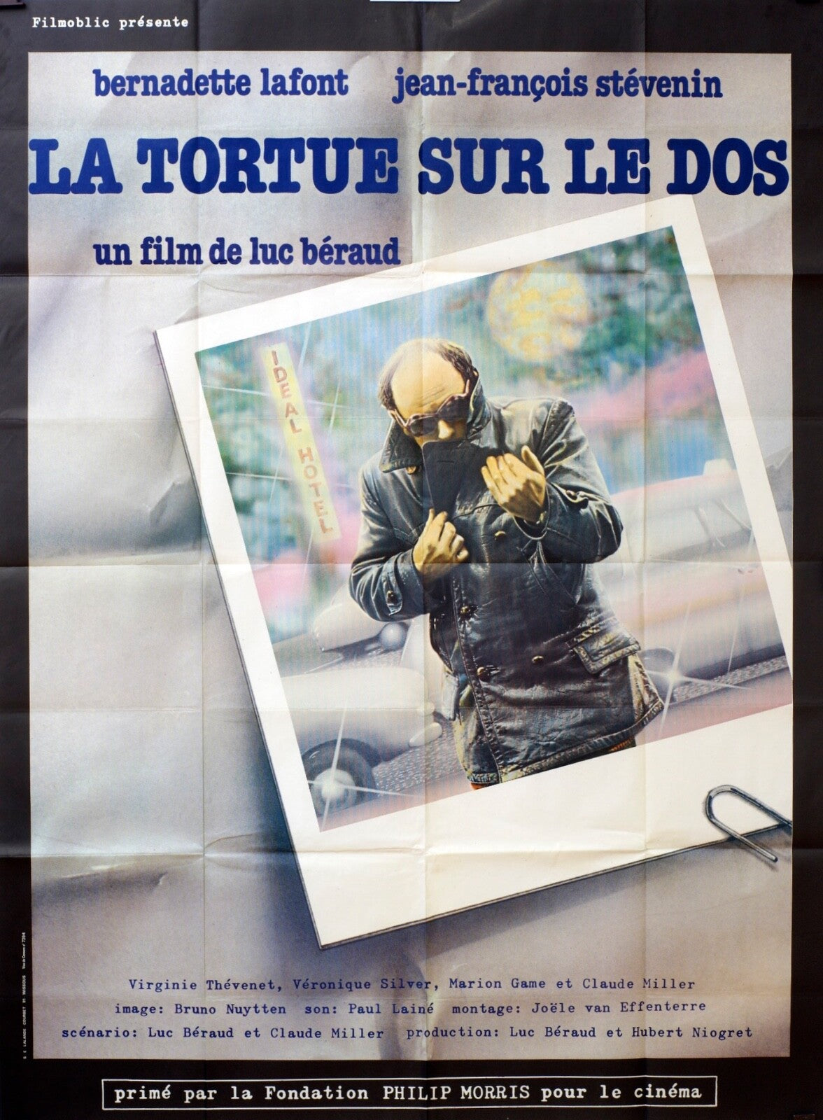 LA TORTUE SUR LE DOS MOVIE POSTER ORIGINAL120x160 BERNADETTE LAFONT