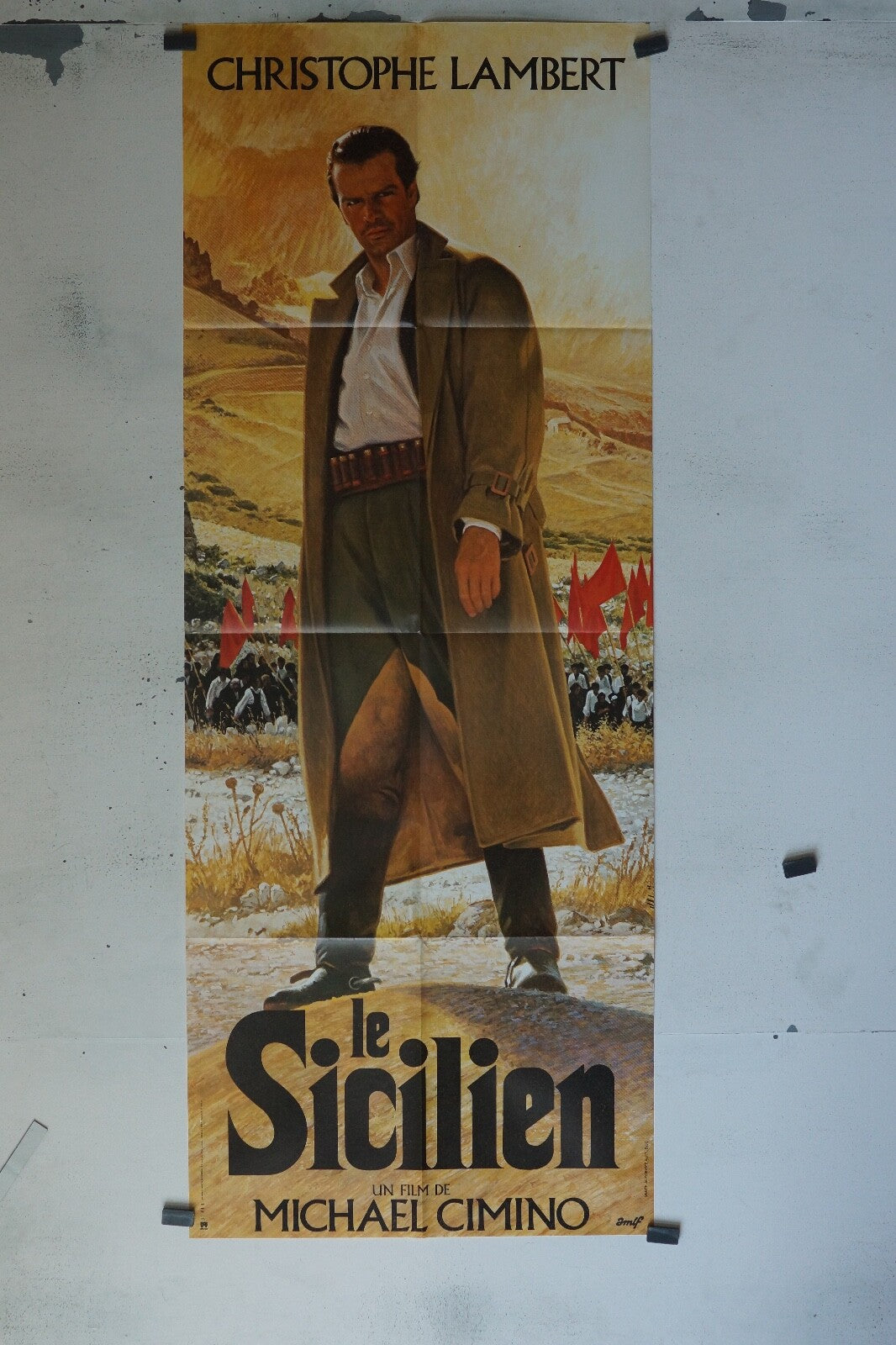 LE SICILIEN MOVIE POSTER ORIGINAL 60x160 CHRISTOPHE LAMBERT