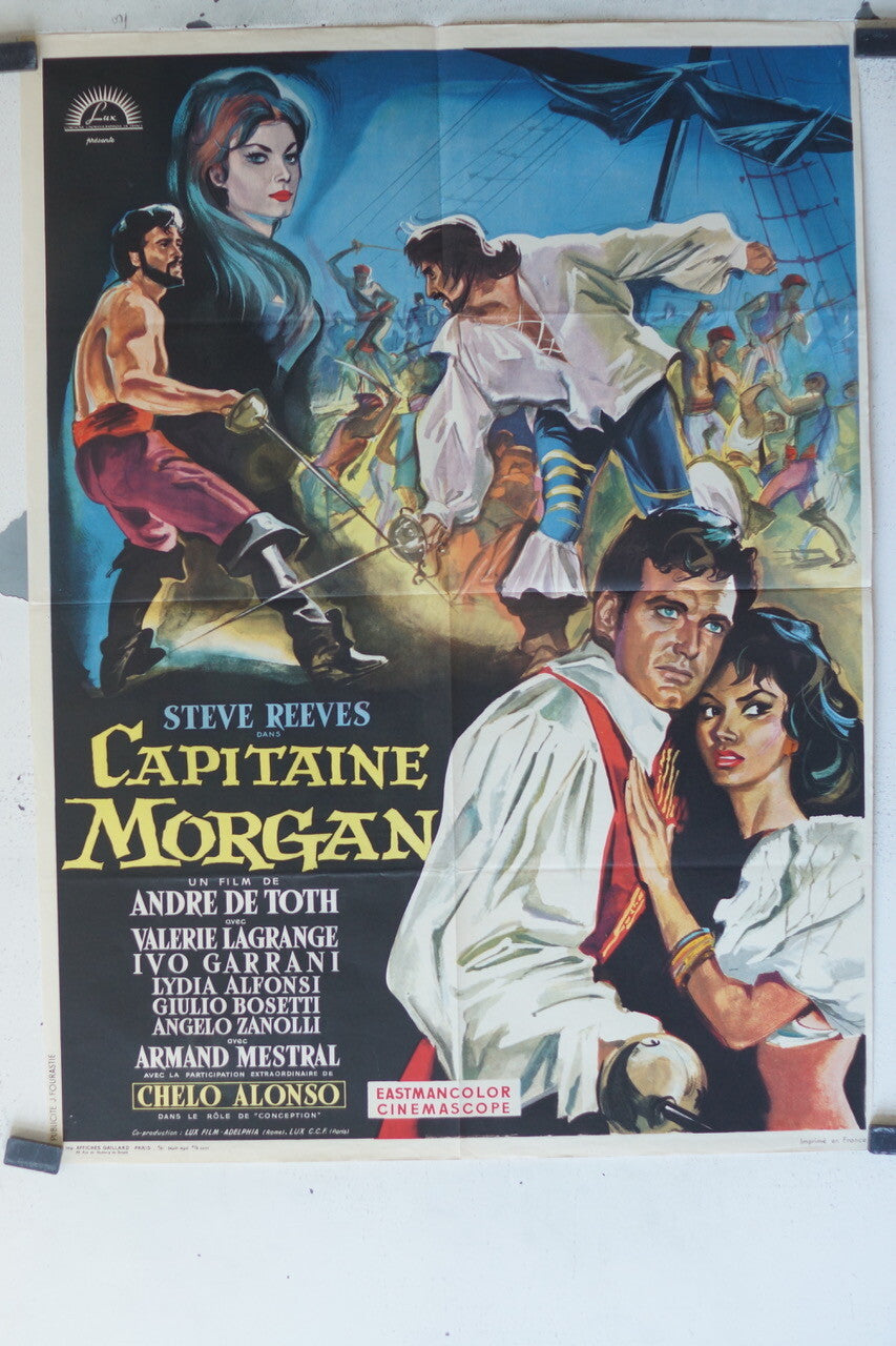 CAPITAINE MORGAN MOVIE POSTER ORIGINAL (60X80) Steve Reeves , Valerie Lagrange