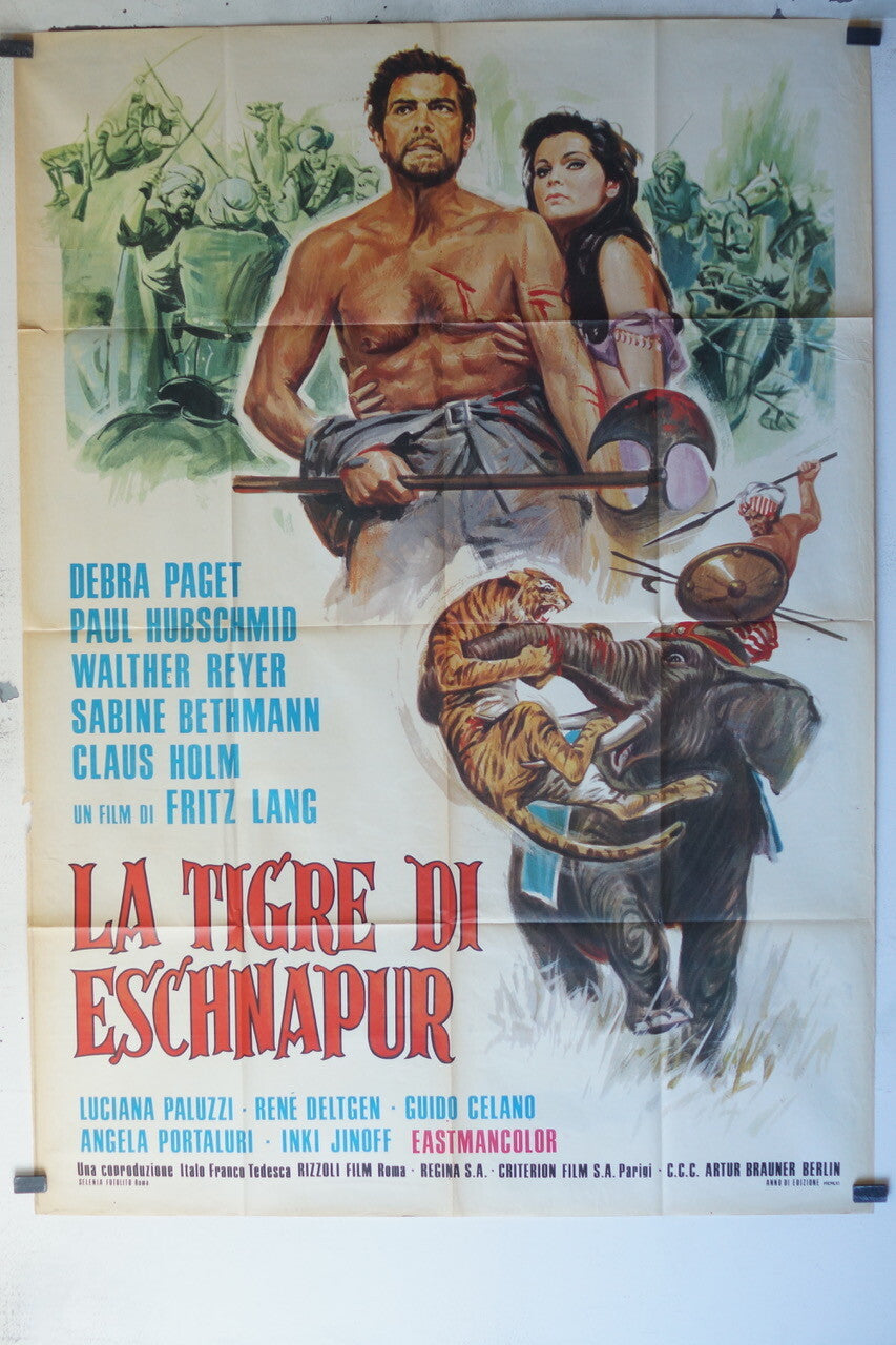 TIGRE DI ESCHNAPUR (LA) MOVIE POSTER ORIGINAL 120x160 Debra Paget , Paul Hubschm