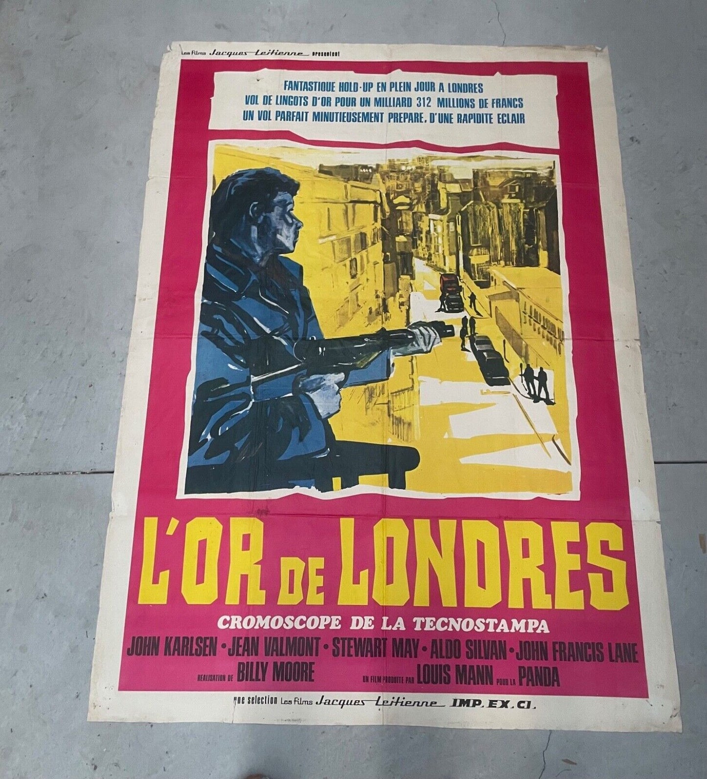 L’OR DE LONDRES POSTER ORIGINAL VINTAGE (70X100) JEAN VALMONT