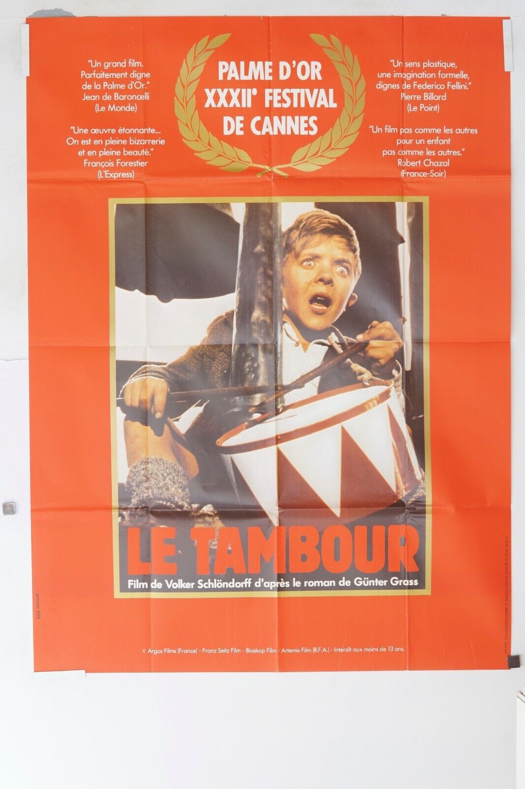 LE TAMBOUR, PALME D’OR FESTIVAL DE CANNES ORIGINAL 120x160 VOLKER SCHÖNDORFF