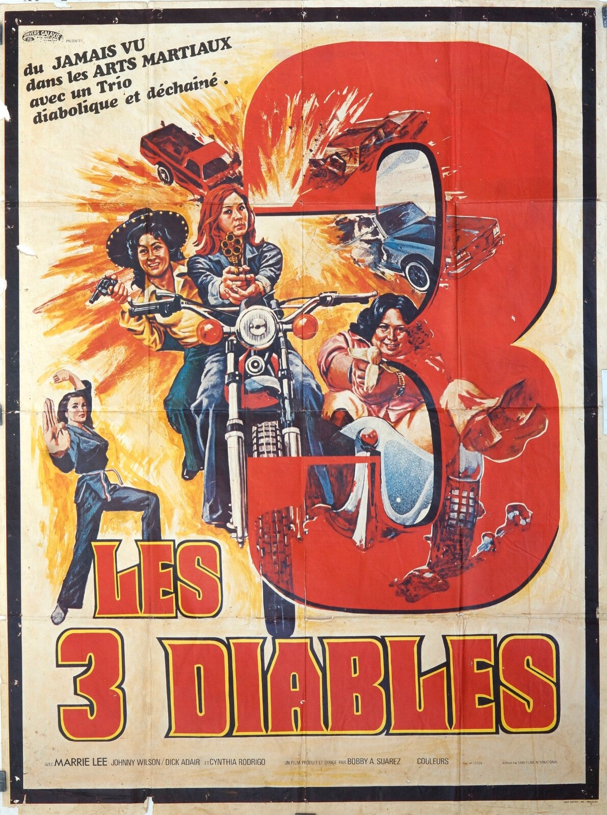 LES 3 DIABLES movie poster ORIGINAL 120x160, ARTS MARTIAUX