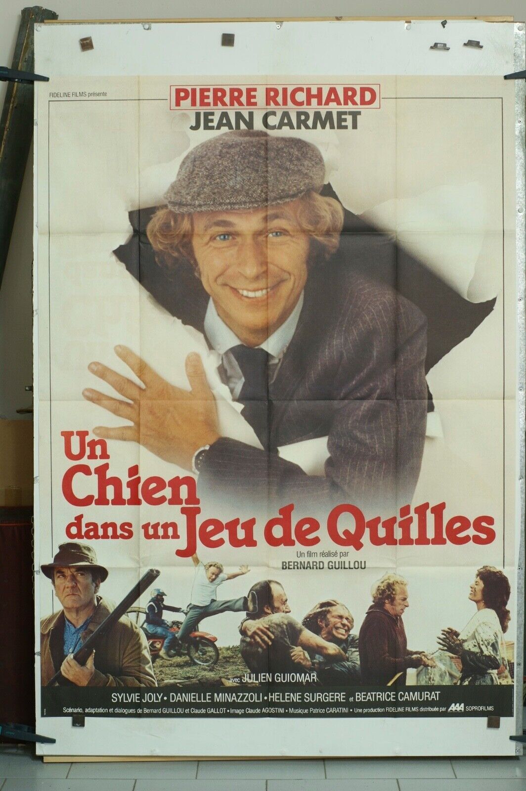 UN CHIEN DANS UN JEU DE QUILLES ORIGINAL MOVIE POSTER 120x160 PIERRE RICHARD