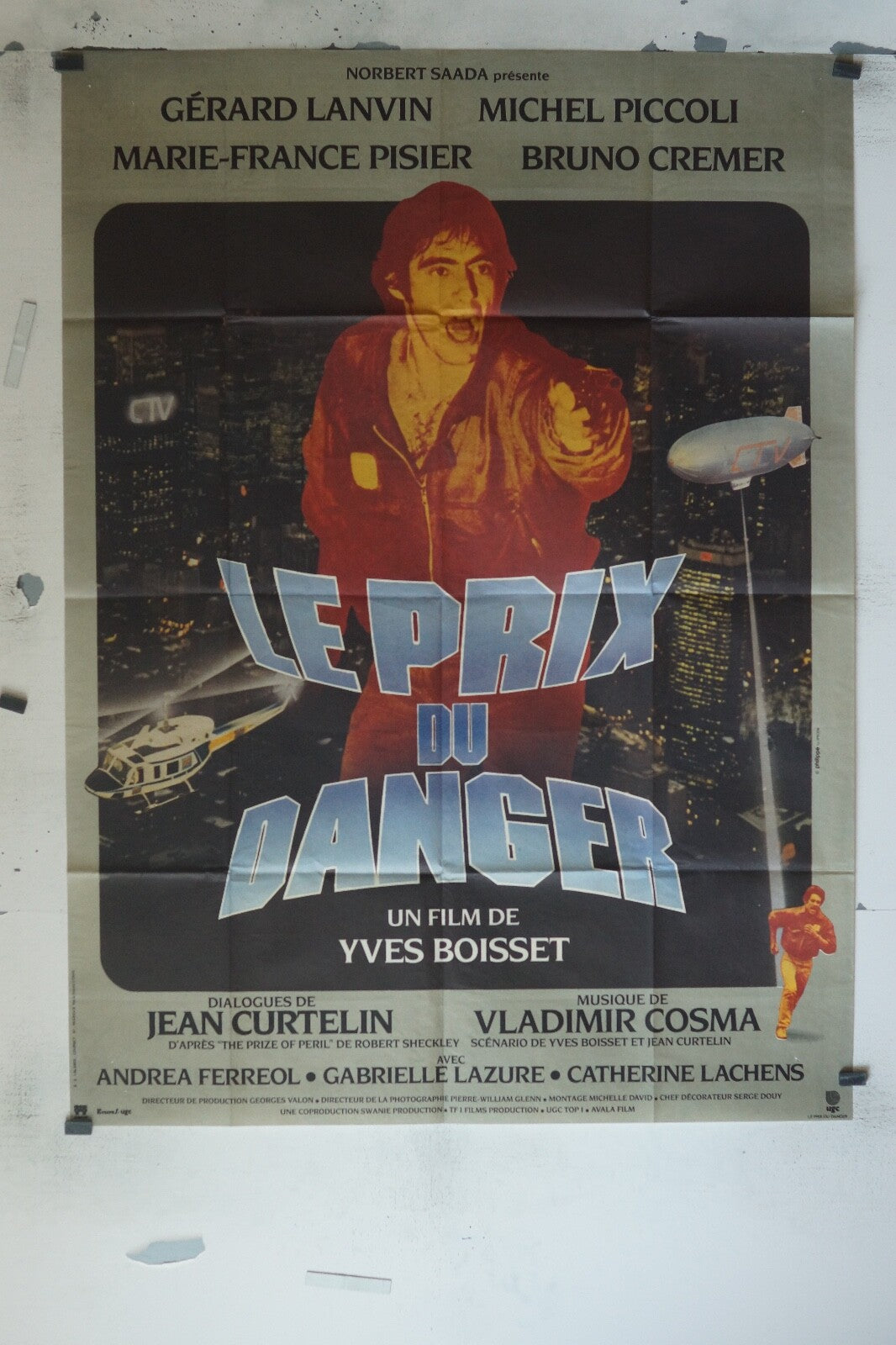 LE PRIX DU DANGER MOVIE POSTER ORIGINAL 120x160 GÉRARD LANVIN