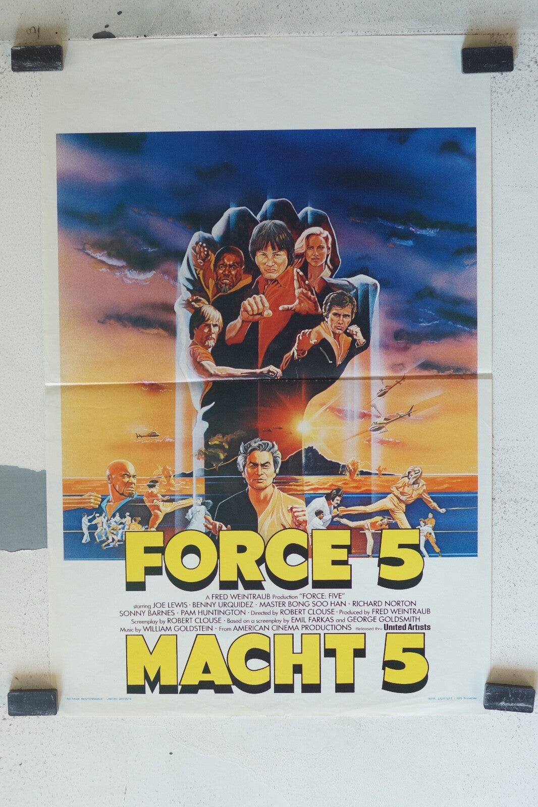FORCE 5, belge ORIGINAL MOVIE POSTER 30x55 Joe Lewis