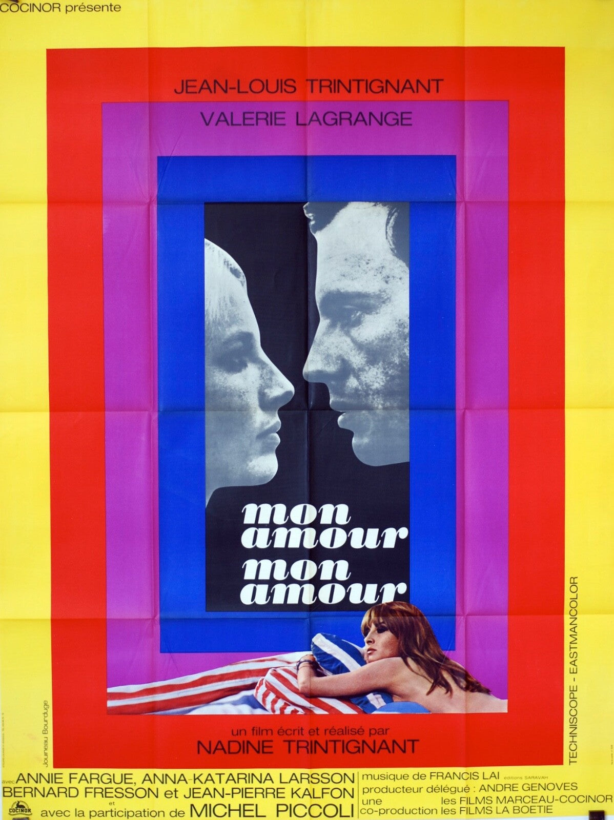 MON AMOUR MON AMOUR … POSTER ORIGINAL 120x160 NADINE TRINTIGNANT