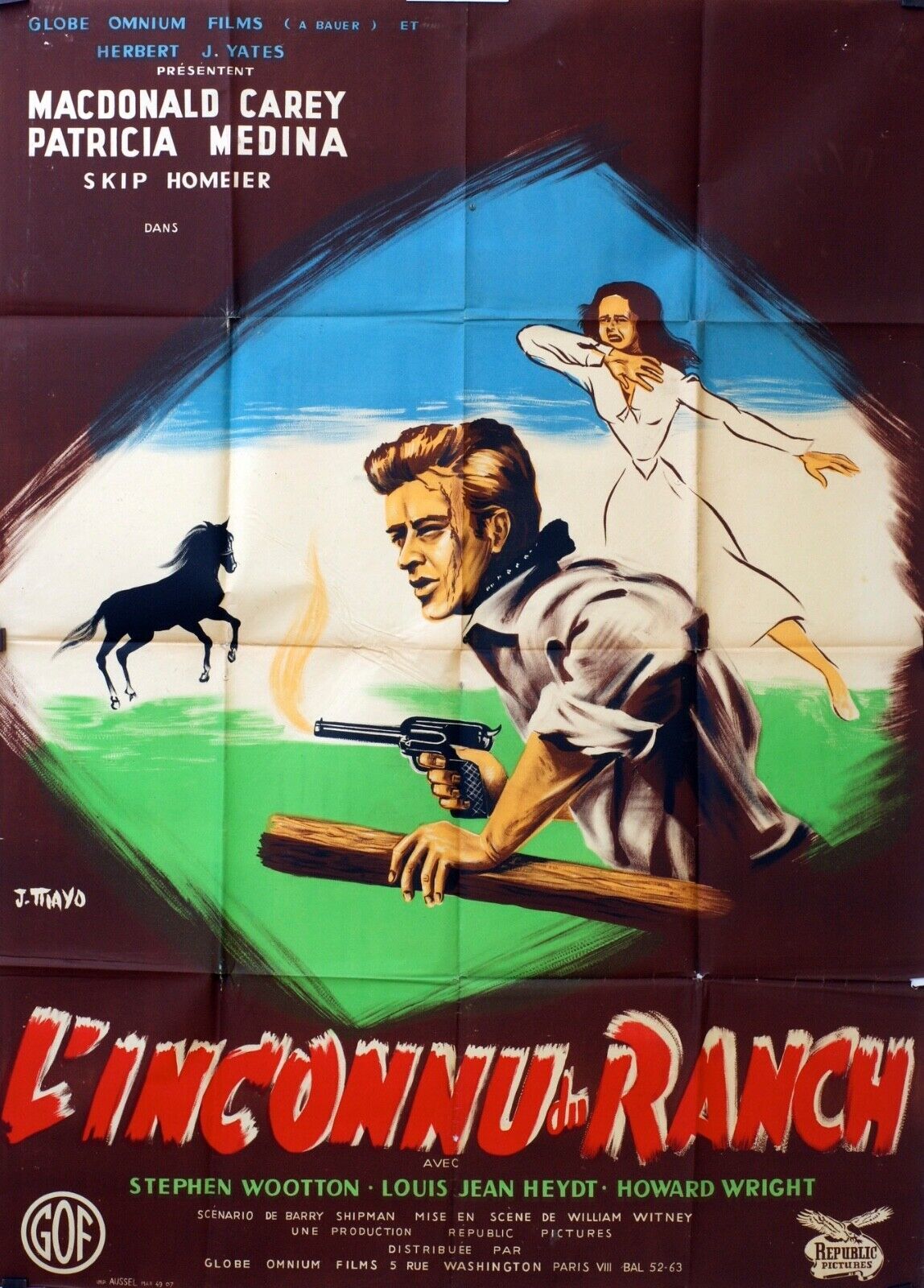 L’INCONNU DU RANCH POSTER ORIGINAL 120x160 GASTON SANTOS