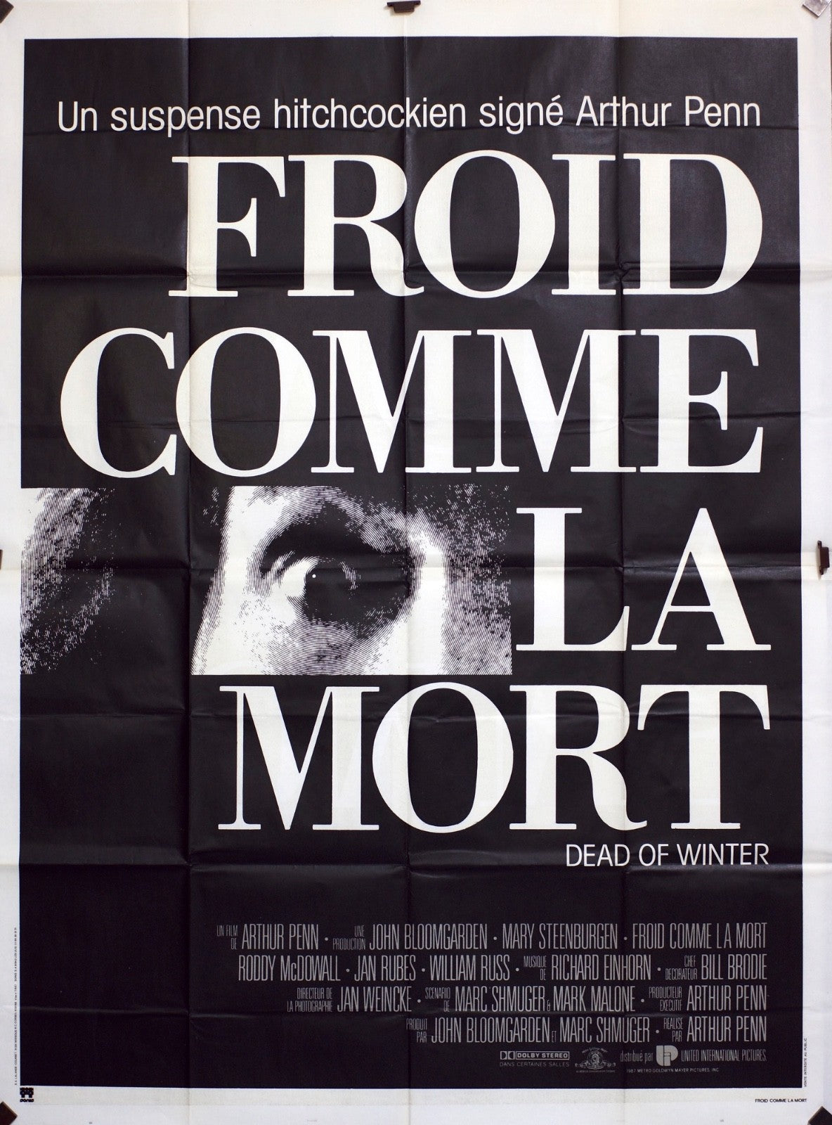 FROID COMME LA MORT ARTHUR PENN MOVIE POSTER ORIGINAL 120x160
