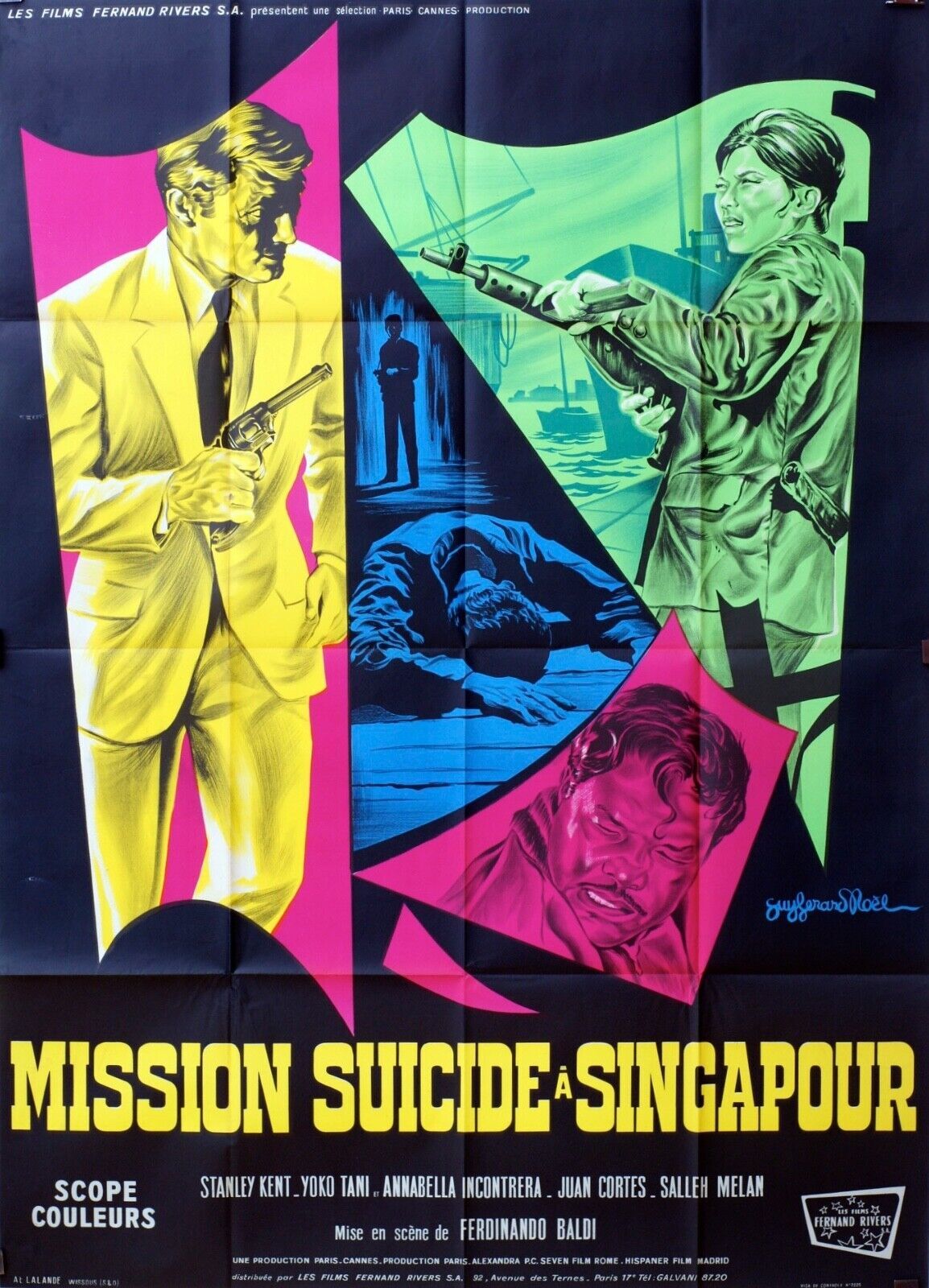 MISSION SUICIDE A SINGAPOUR POSTER ORIGINAL (120X160) MAXIMILIAN SCHELL