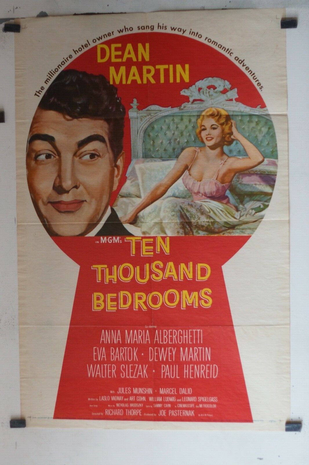 TEN THOUSAND BEDROOMS MOVIE POSTER ORIGINAL 69x103, Richard Thorpe, Dean Martin